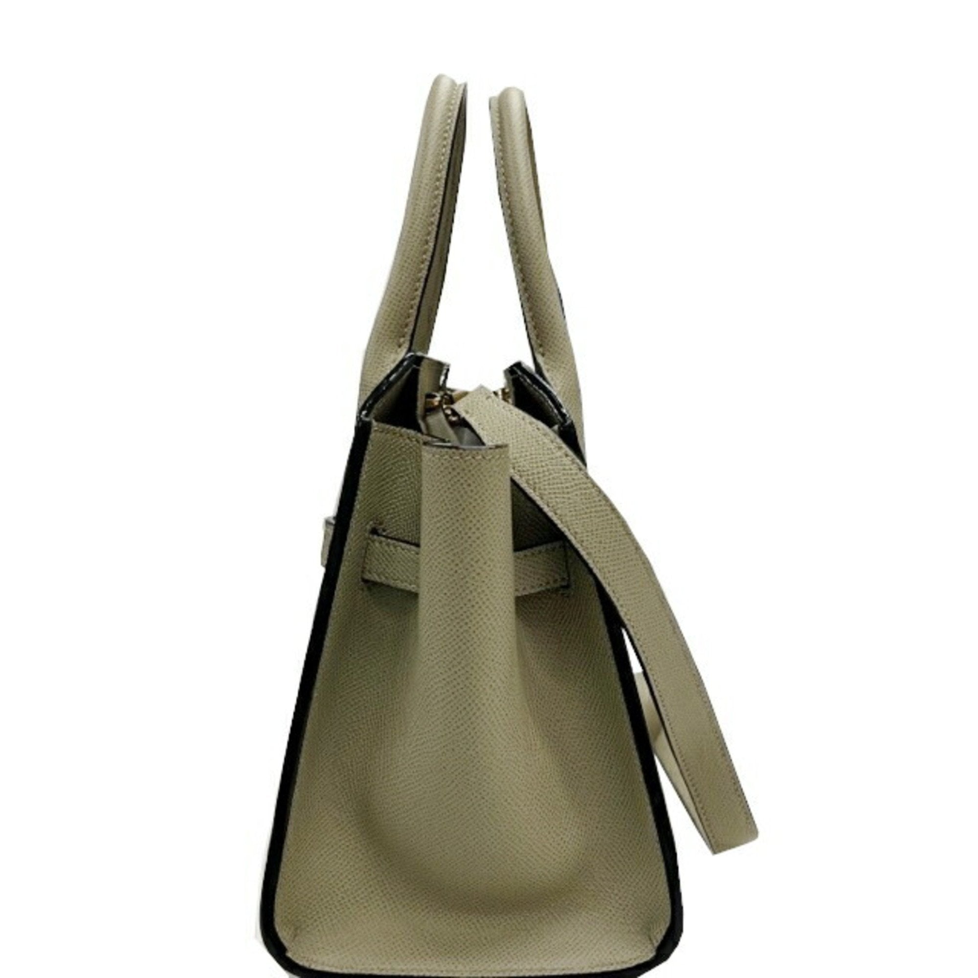 Valextra Green Leather Handbag Shoulder Bag (Pre-Owned)