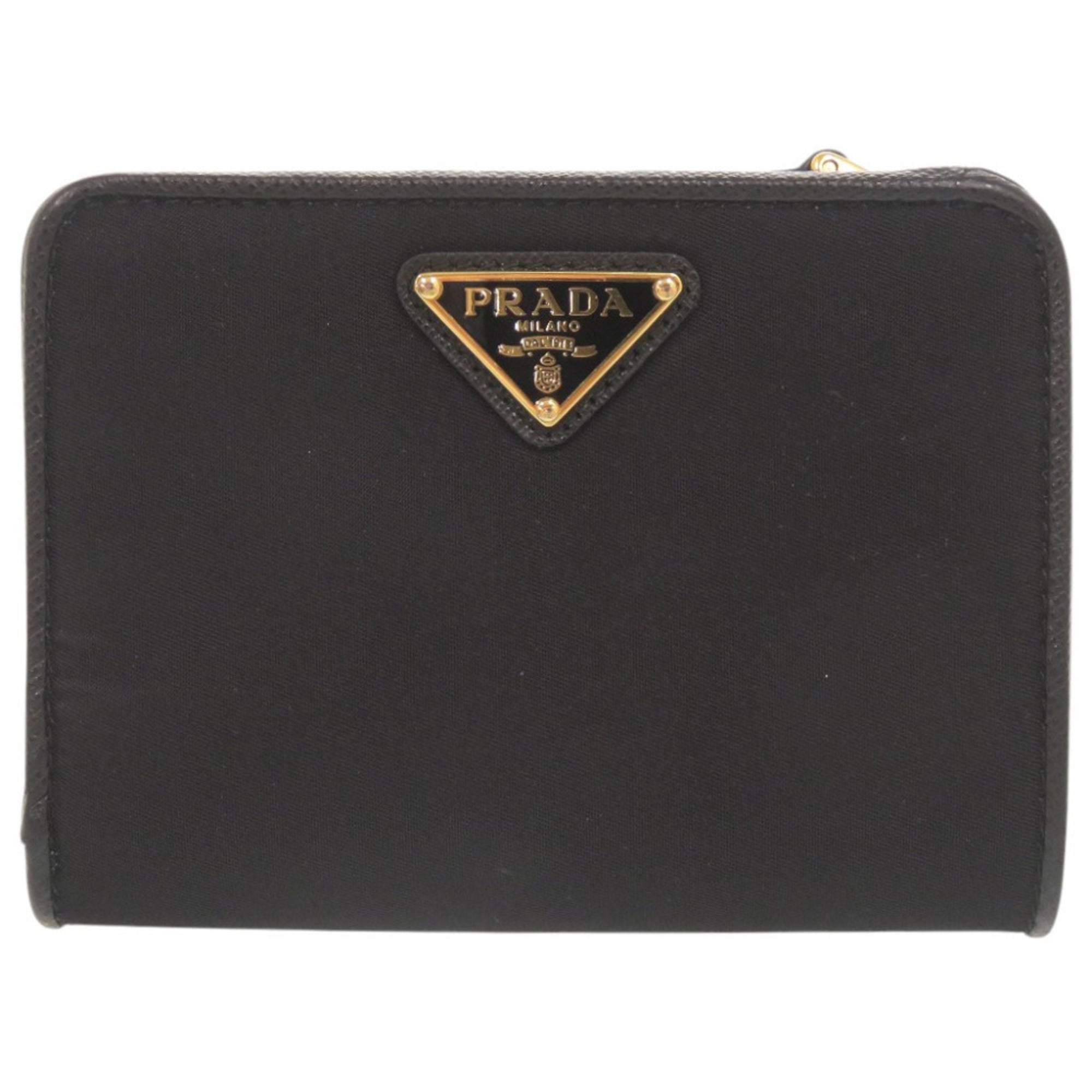 Prada Black Nylon Leather Wallet (Bi-Fold) (Pre-Owned)