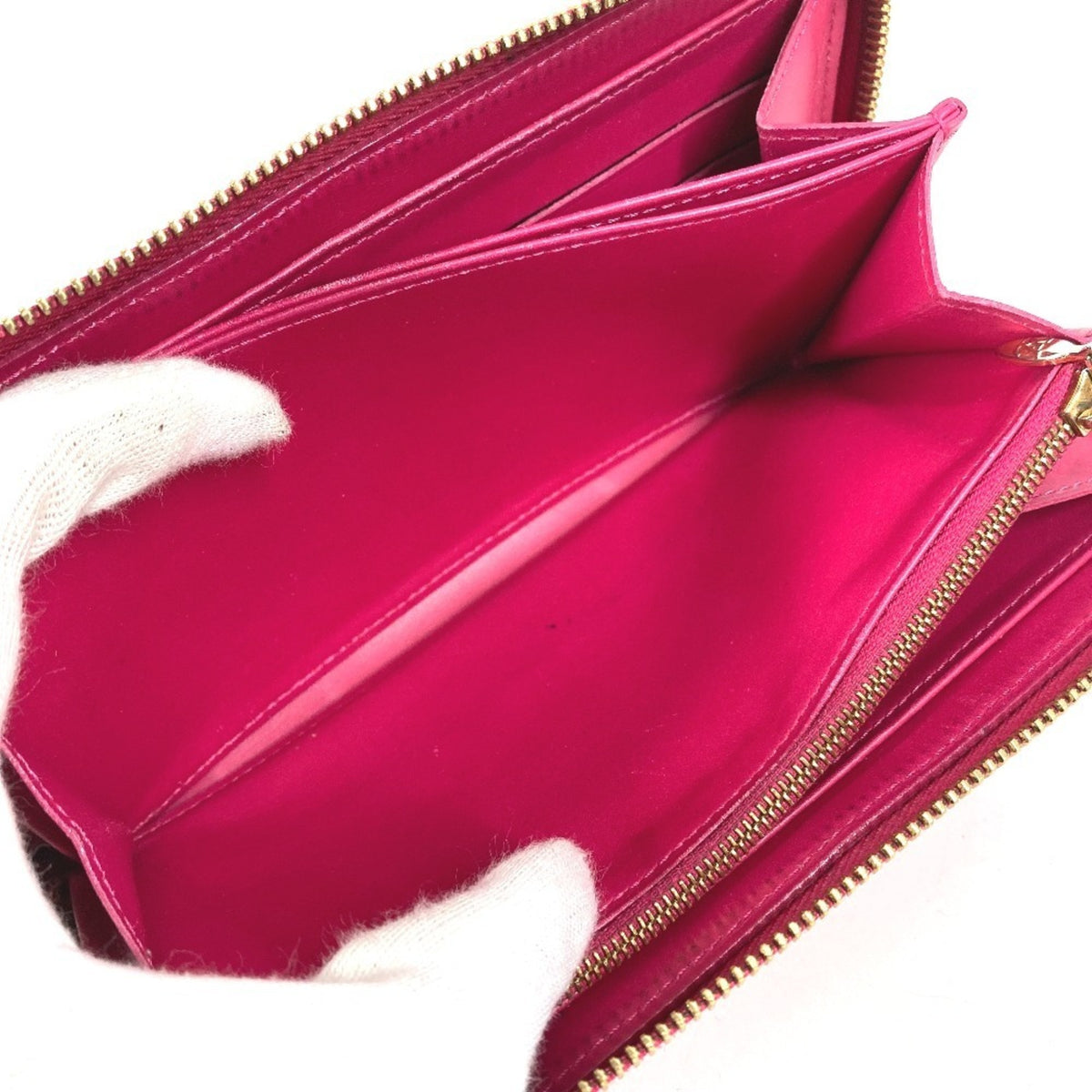 Louis Vuitton Pink Patent Leather Long Wallet (Bi-Fold) (Pre-Owned)