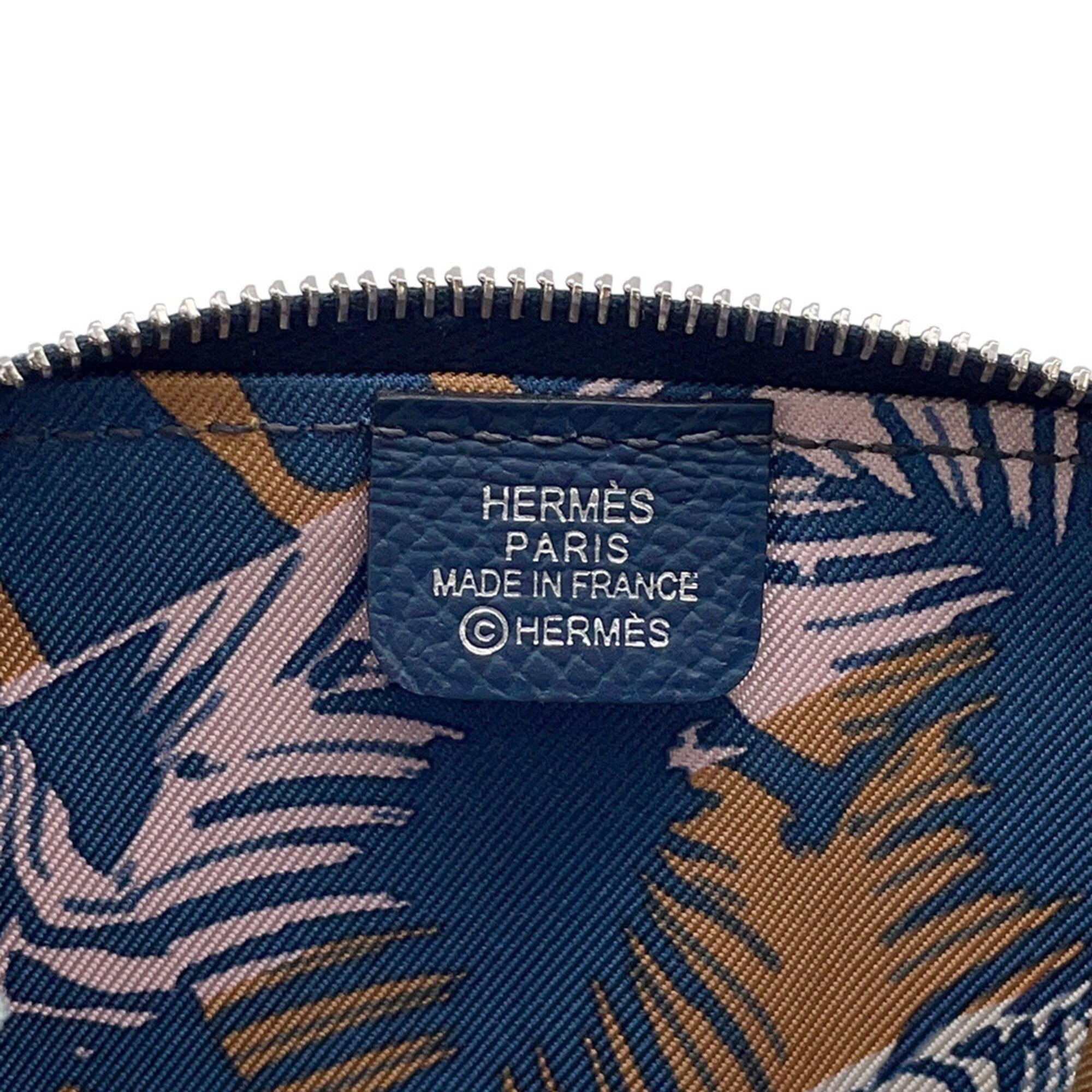 Hermes Blue Epsom Leather Coin Purse/Coin Case (Pre-Owned)