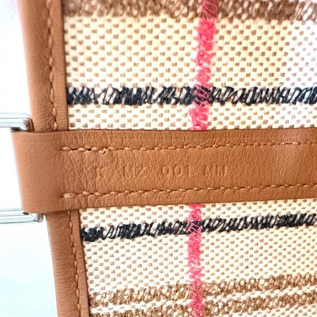 Hermes Beige Brown Cream Ecru Fauve Orange Toile H Swift Leather Handbag (Pre-Owned)