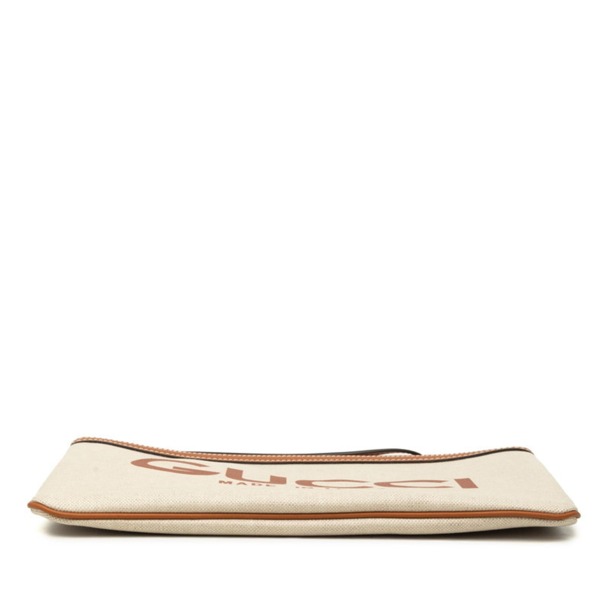 Gucci Beige Brown Gg Supreme Clutch Bag Handbag Pouch (Pre-Owned)