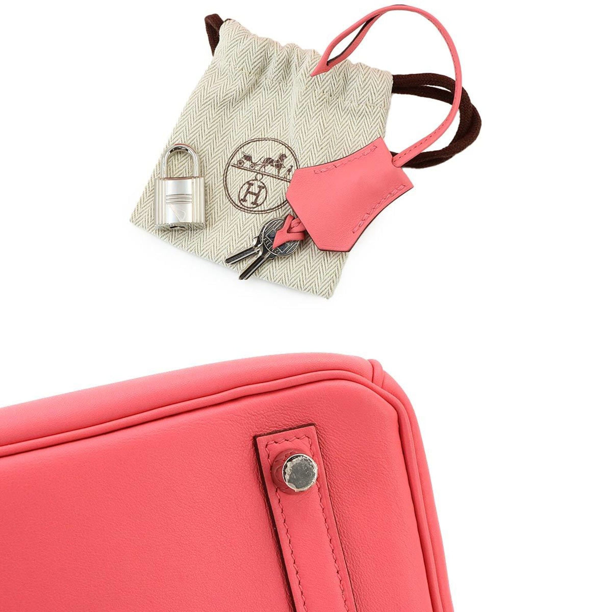 Hermes Rose Azalee Swift Leather Handbag (Pre-Owned)