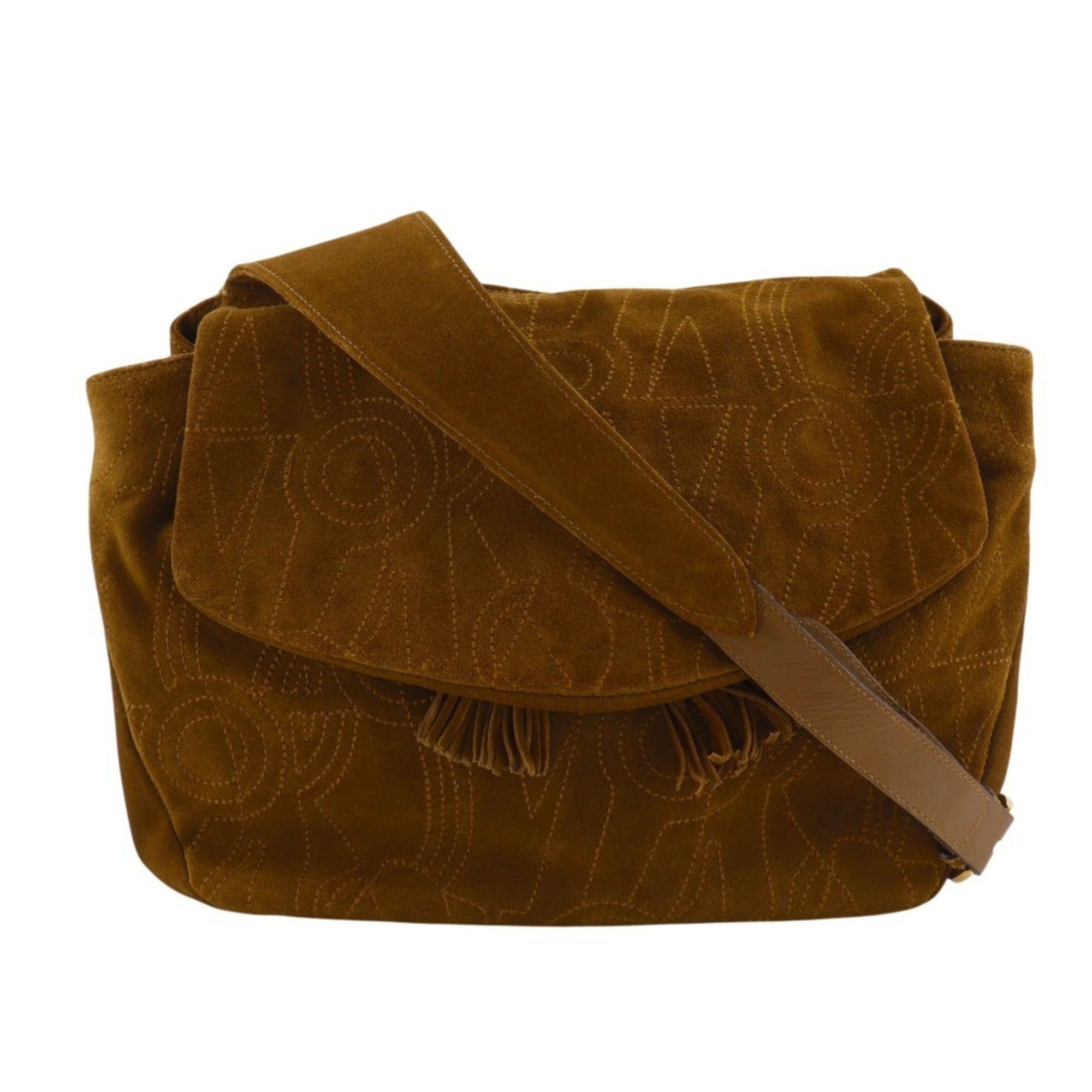 Salvatore Ferragamo Camel Suede Shoulder Bag (Pre-Owned)