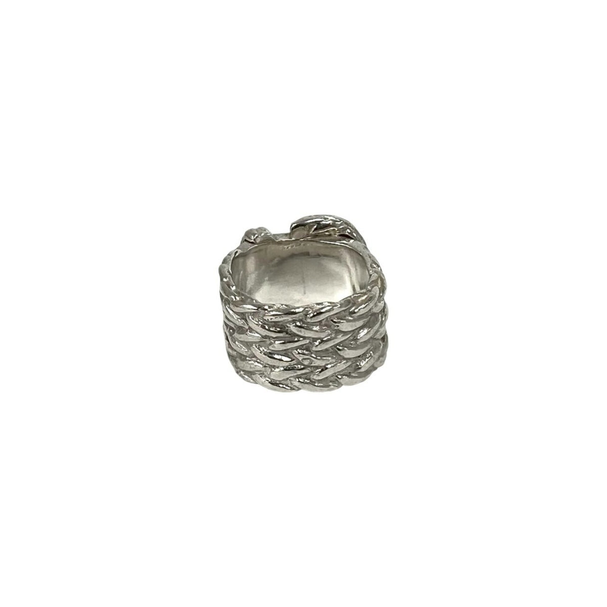 Hermes Silver Silver 925 Band Ring (Pre-Owned)