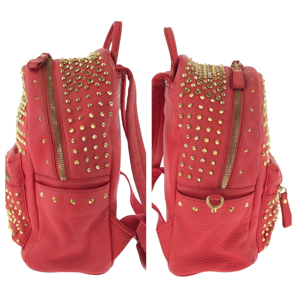 Mcm Red Color Leather Backpack (Pre-Owned)