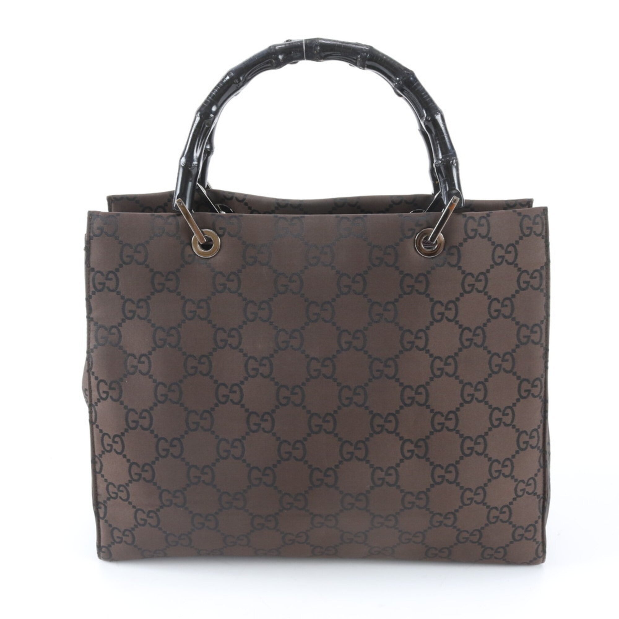 Gucci Bamboo Black Brown Bamboo Handbag Shoulder Bag Tote Bag (Pre-Owned)
