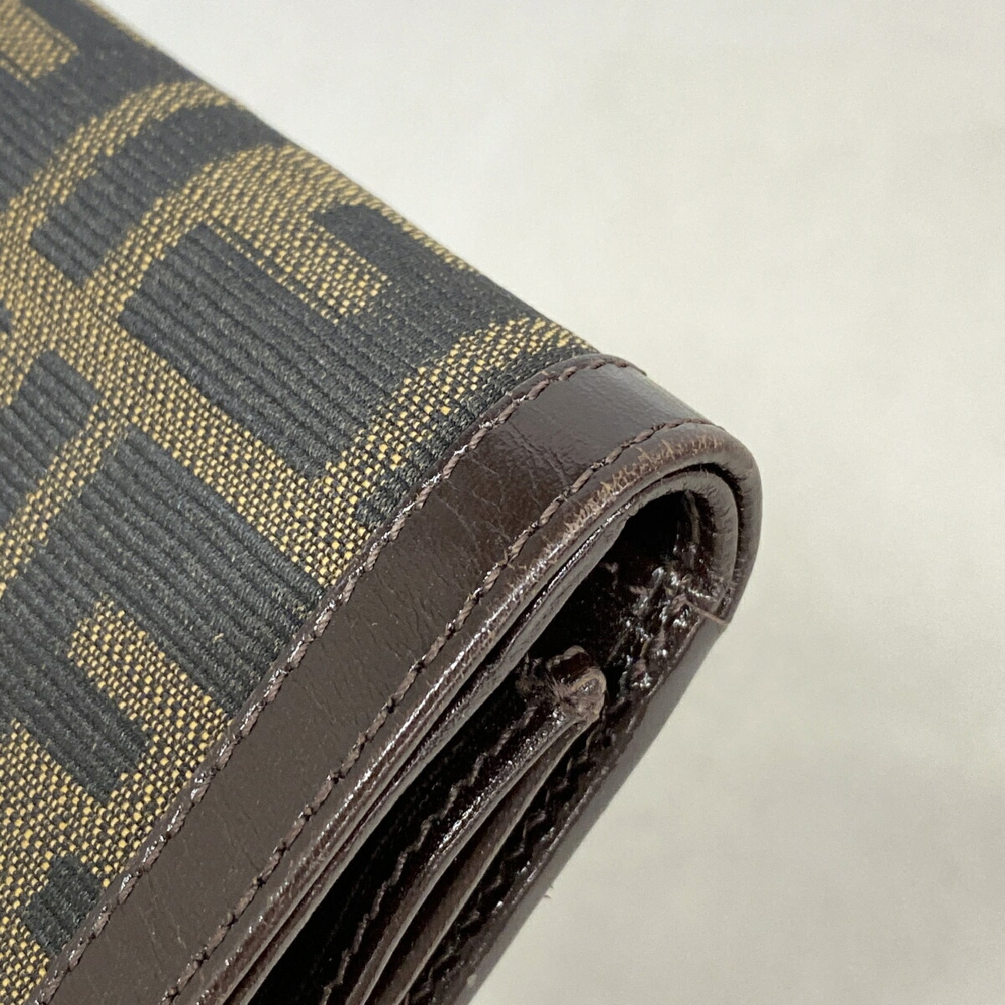 Fendi Brown Nylon Canvas Wallet (Tri-Fold) (Pre-Owned)