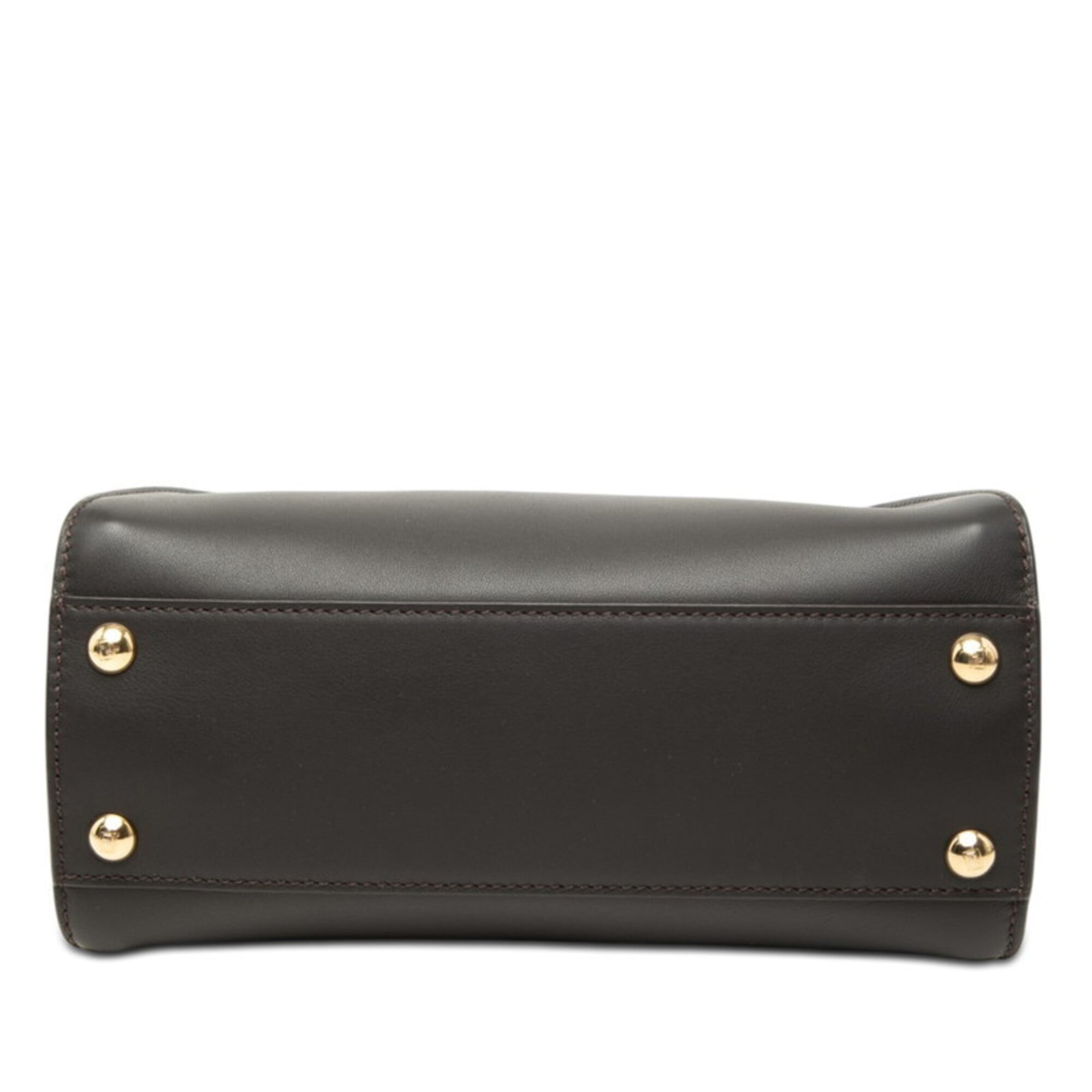 Fendi Dark Brown Leather Handbag Shoulder Bag (Pre-Owned)