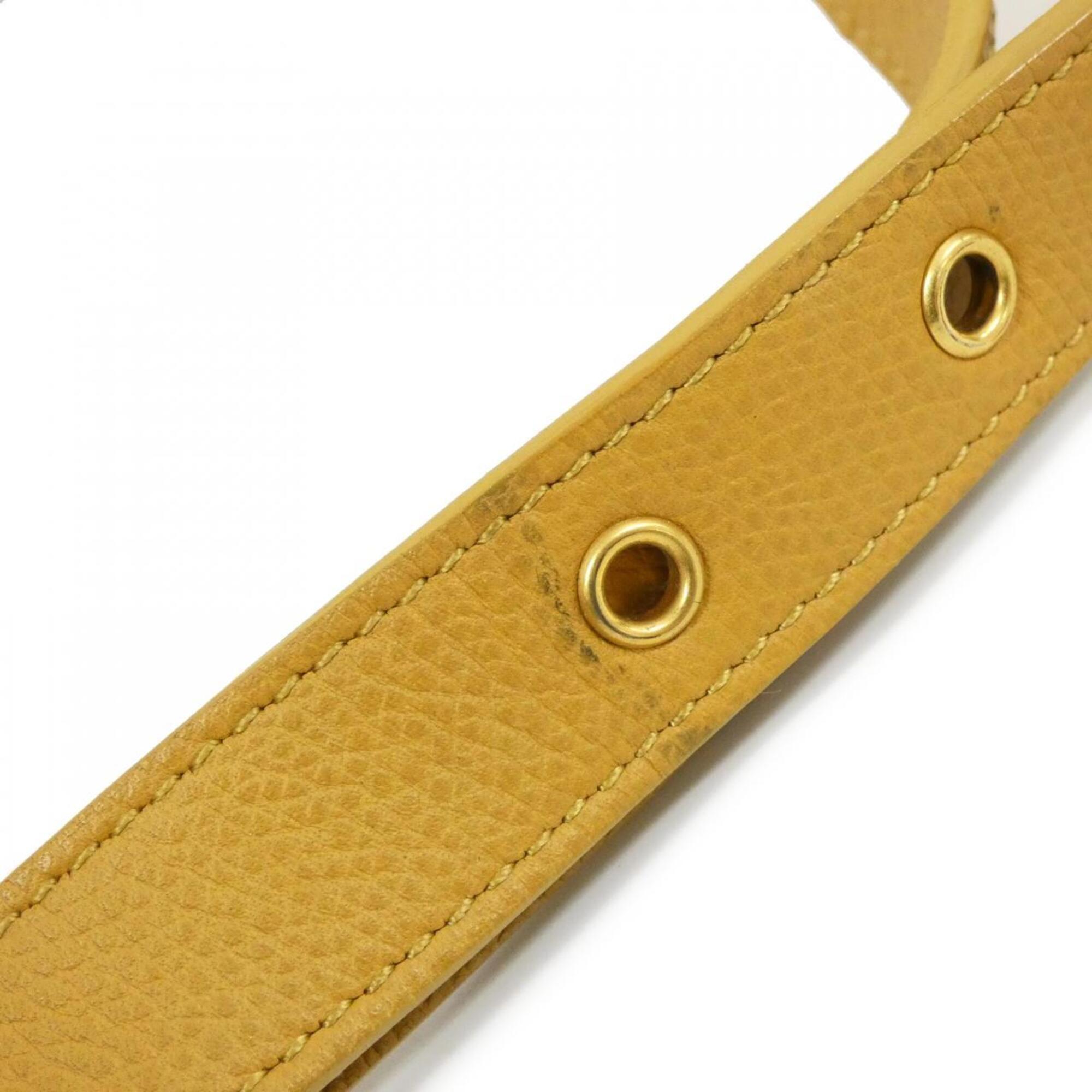 Christian Dior Dark Yellow Leather Shoulder Bag (Pre-Owned)