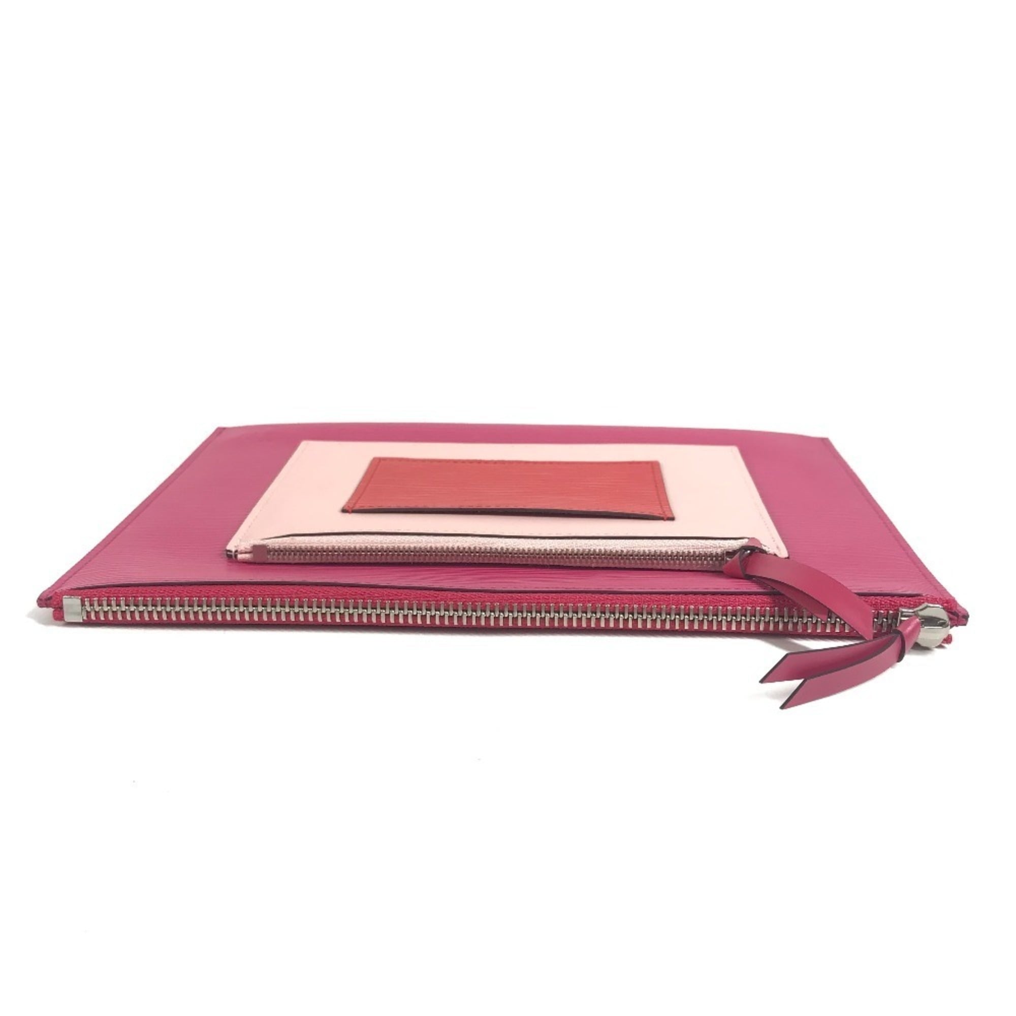 Louis Vuitton Coquelicots Pink Red Color Epi Leather Clutch Bag Handbag Pochette Pouch (Pre-Owned)