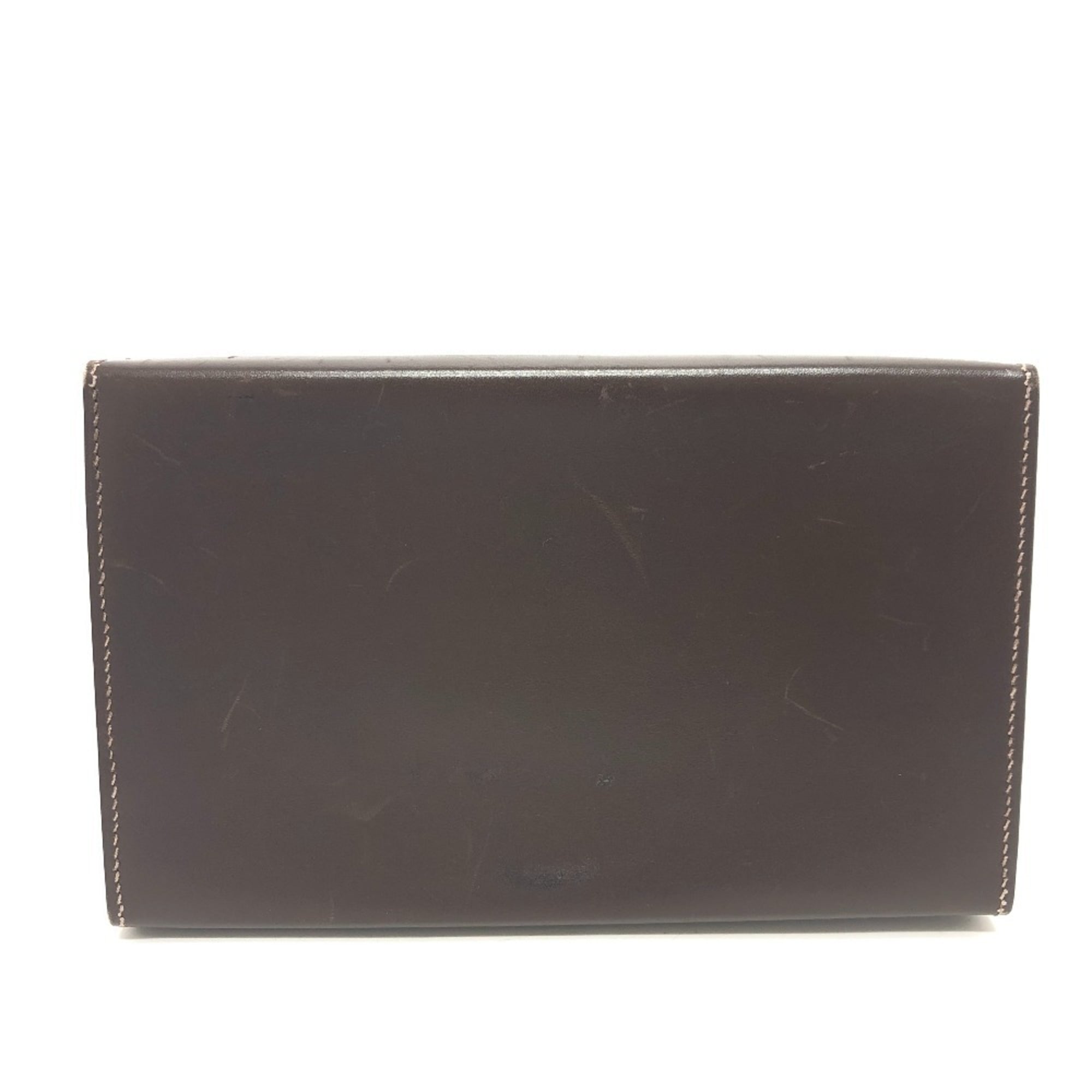 Hermes Brown Box Calf Leather Pouch (Pre-Owned)