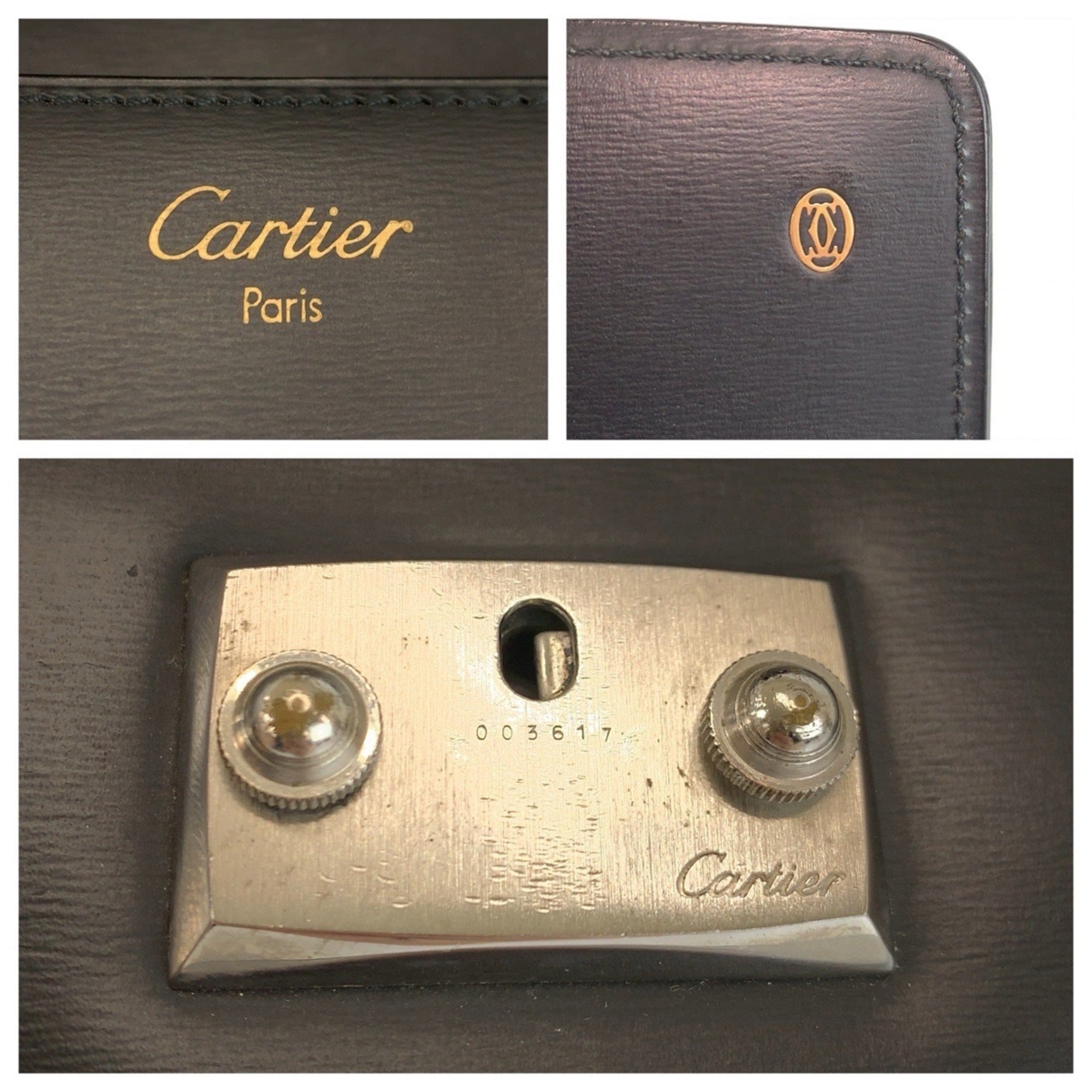Cartier Black Leather Clutch Bag (Pre-Owned)