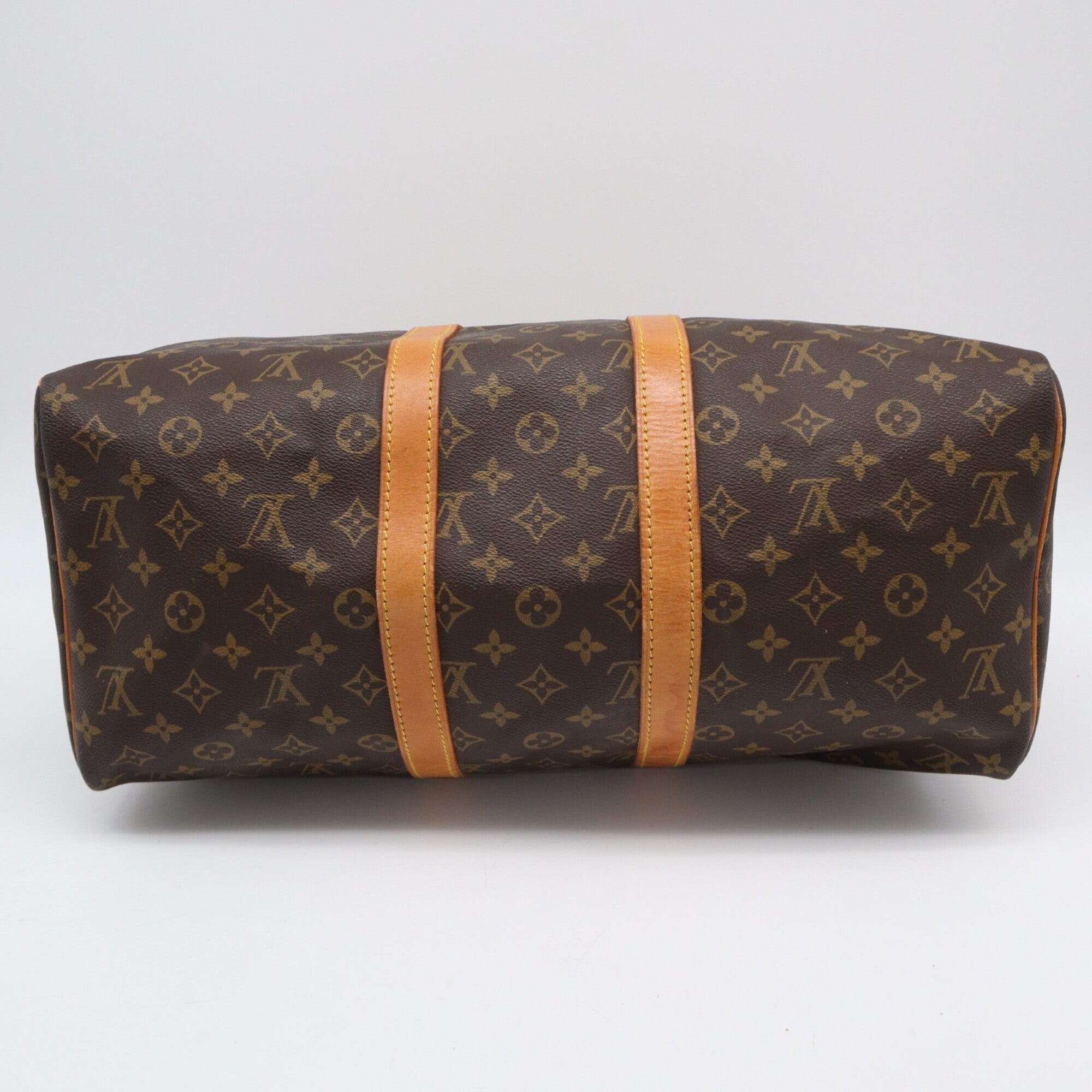 Louis Vuitton Monogram Brown Coated Canvas Leather Boston Bag (Pre-Owned)
