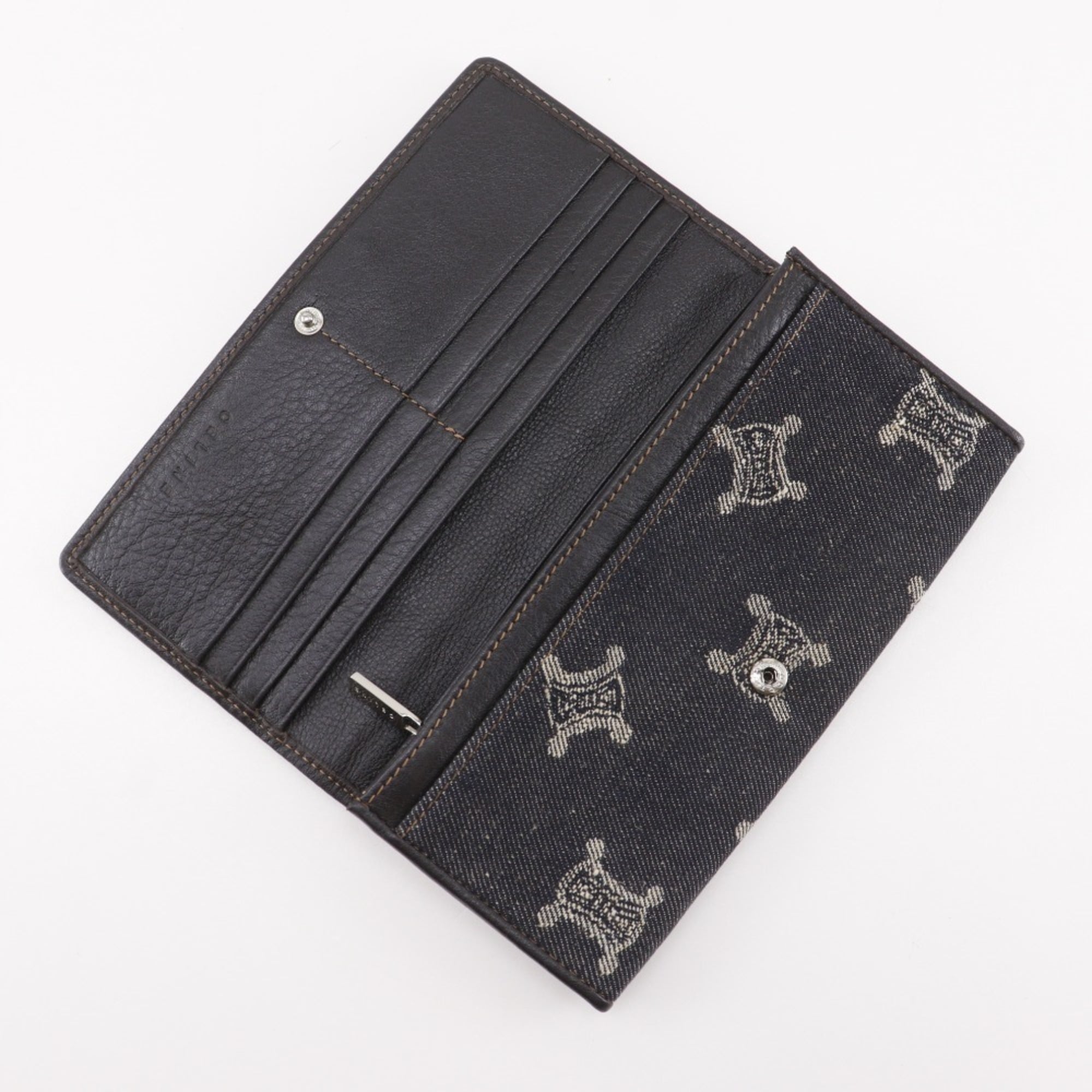 Celine Navy Denim Long Wallet (Bi-Fold) (Pre-Owned)