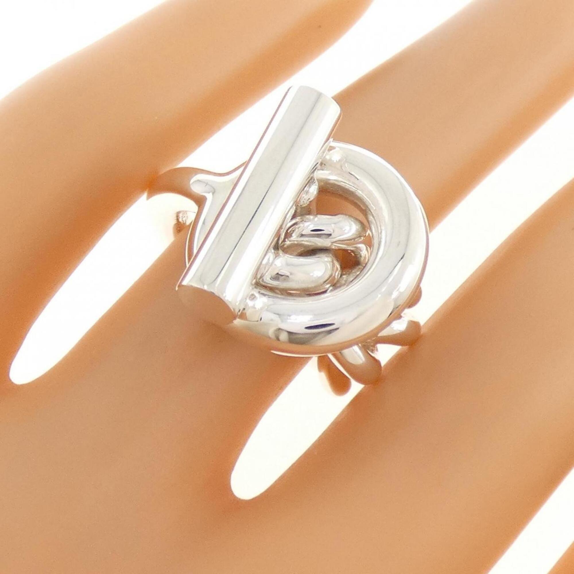 Hermes Silver 925 Band Ring (Pre-Owned)