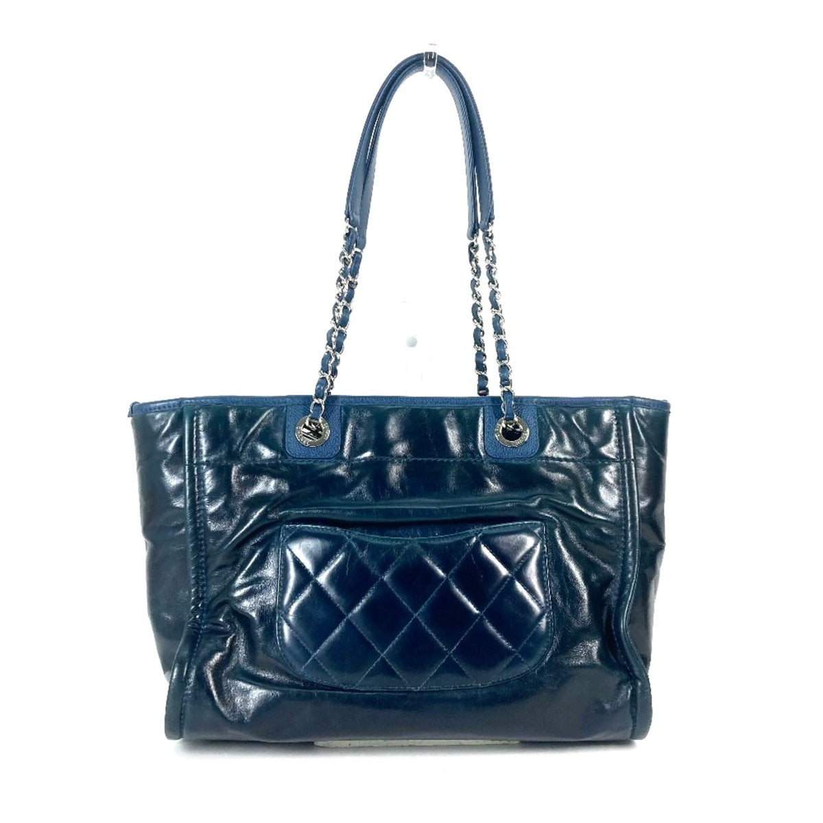 Chanel Navy Leather Shoulder Bag (Pre-Owned)