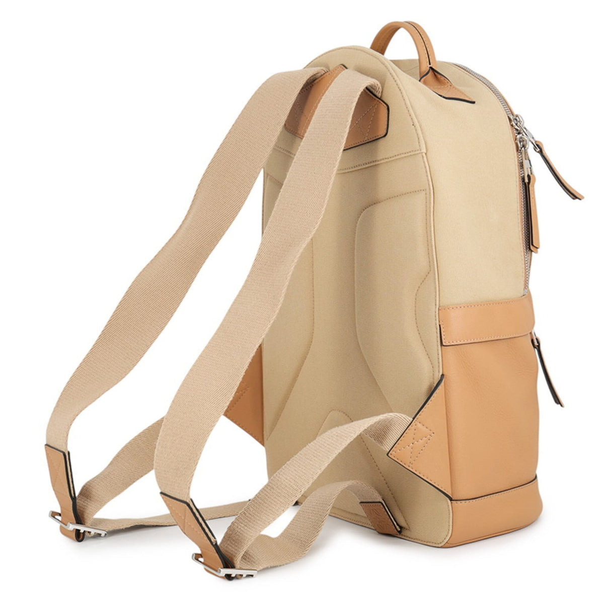 Loewe Beige Canvas Leather Backpack Handbag (Pre-Owned)