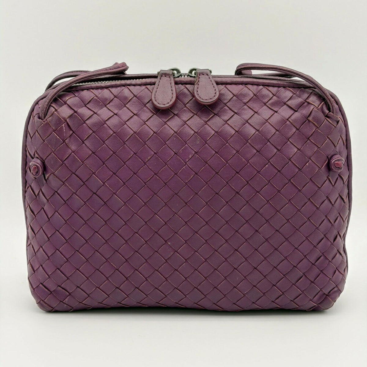 Bottega Veneta Purple Leather Pochette Shoulder Bag (Pre-Owned)