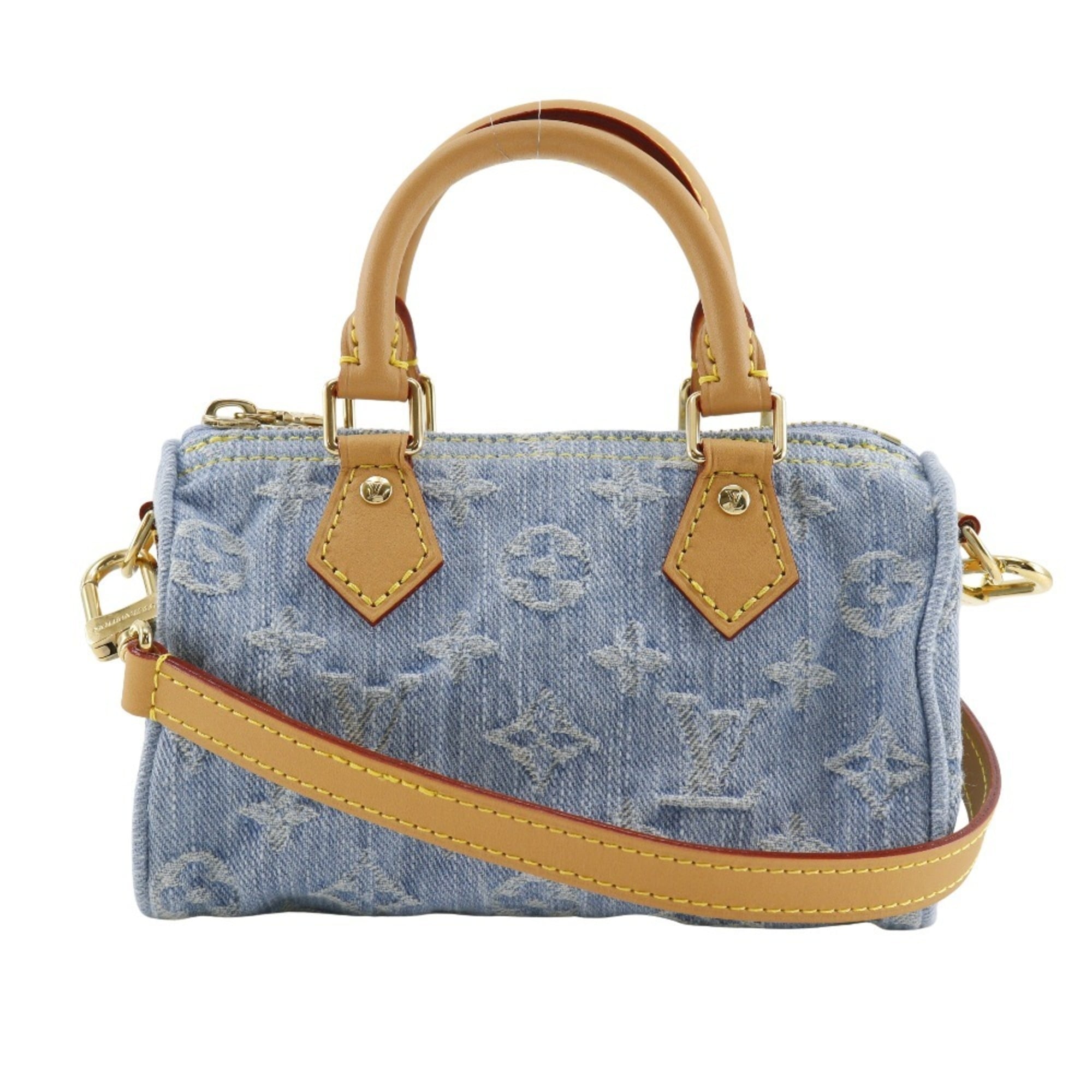 Louis Vuitton Sky Blue Monogram Denim Handbag (Pre-Owned)