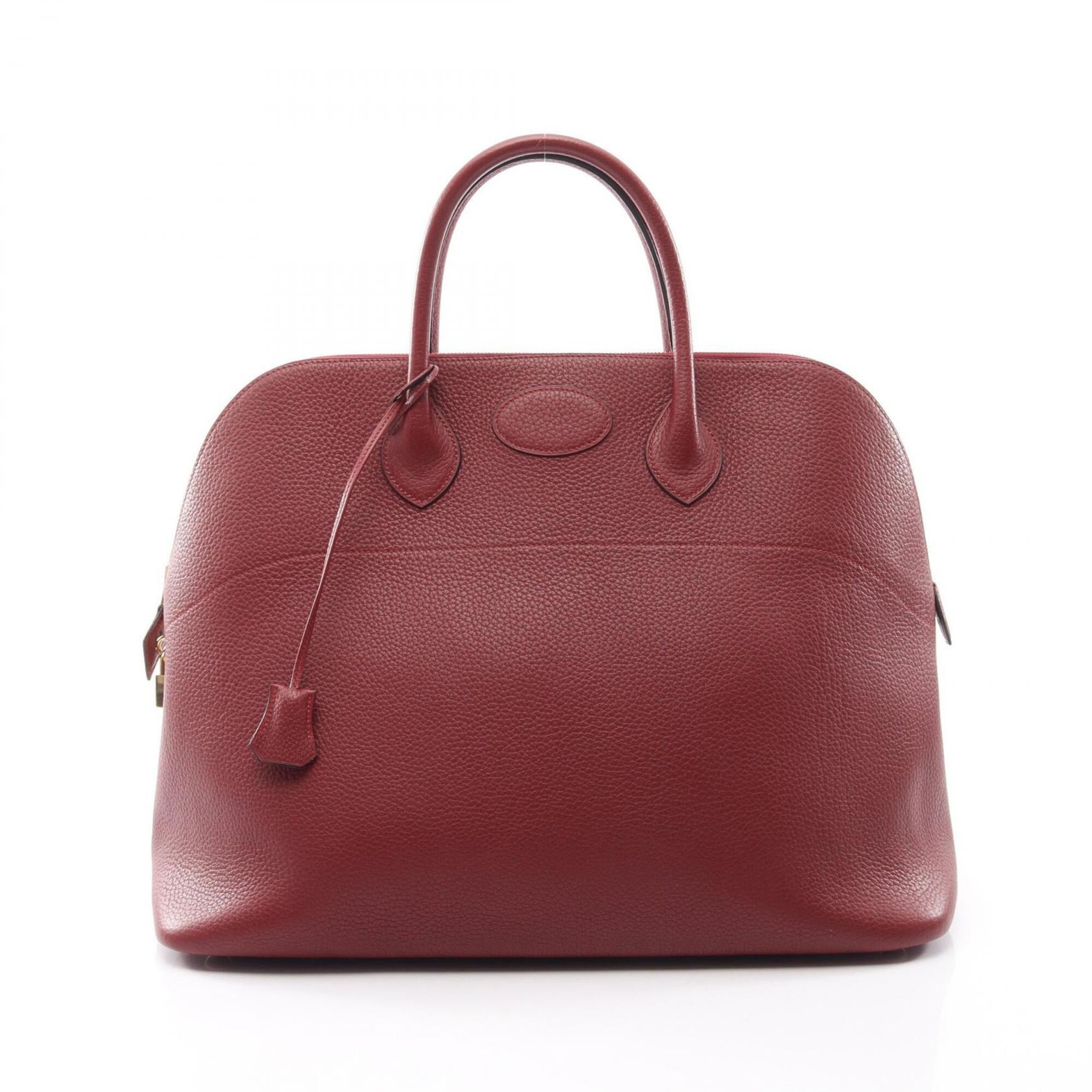 Hermes Bordeaux Rouge H Taurillon Clemence Leather Handbag (Pre-Owned)