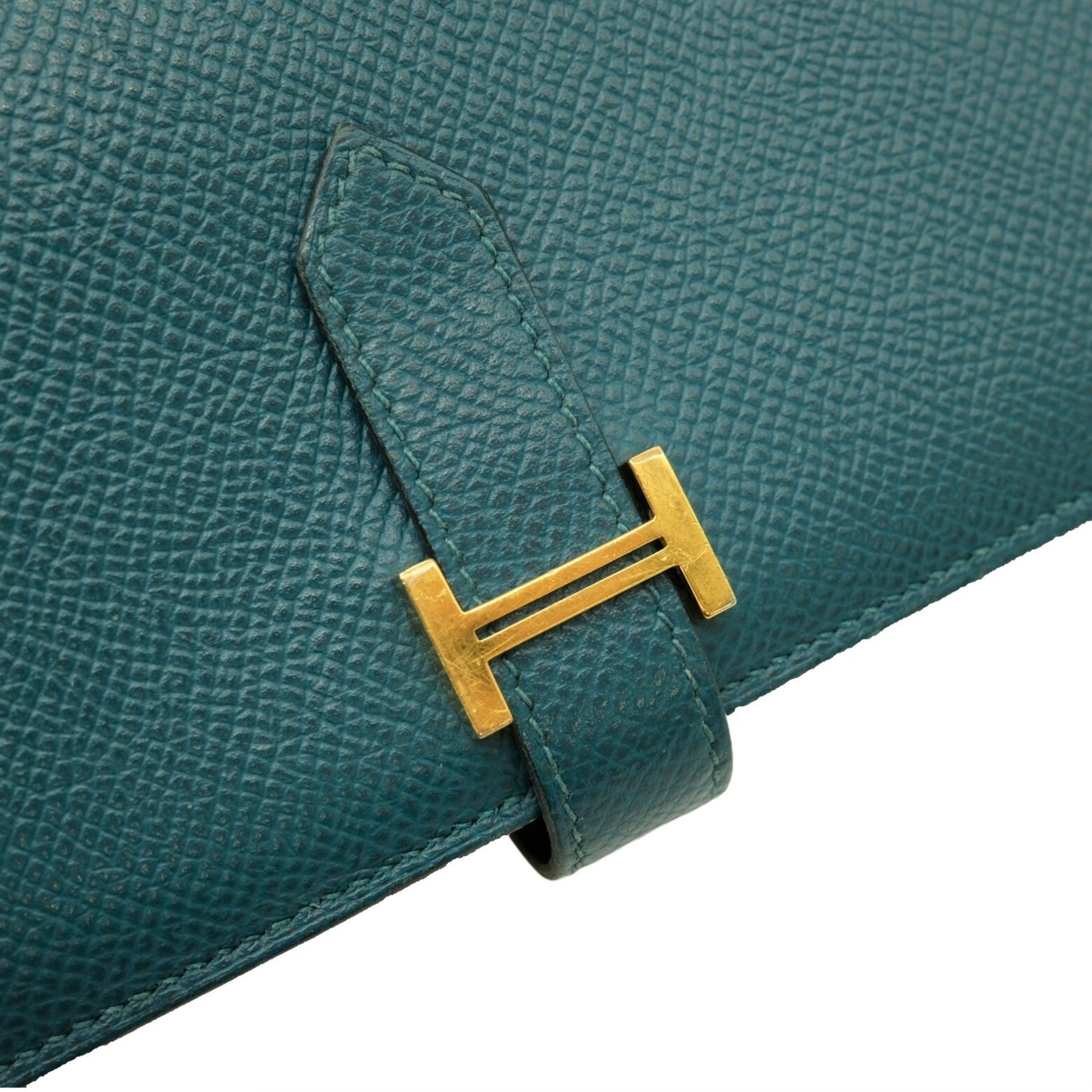 Hermes Blue Epsom Leather Long Wallet (Bi-Fold) (Pre-Owned)