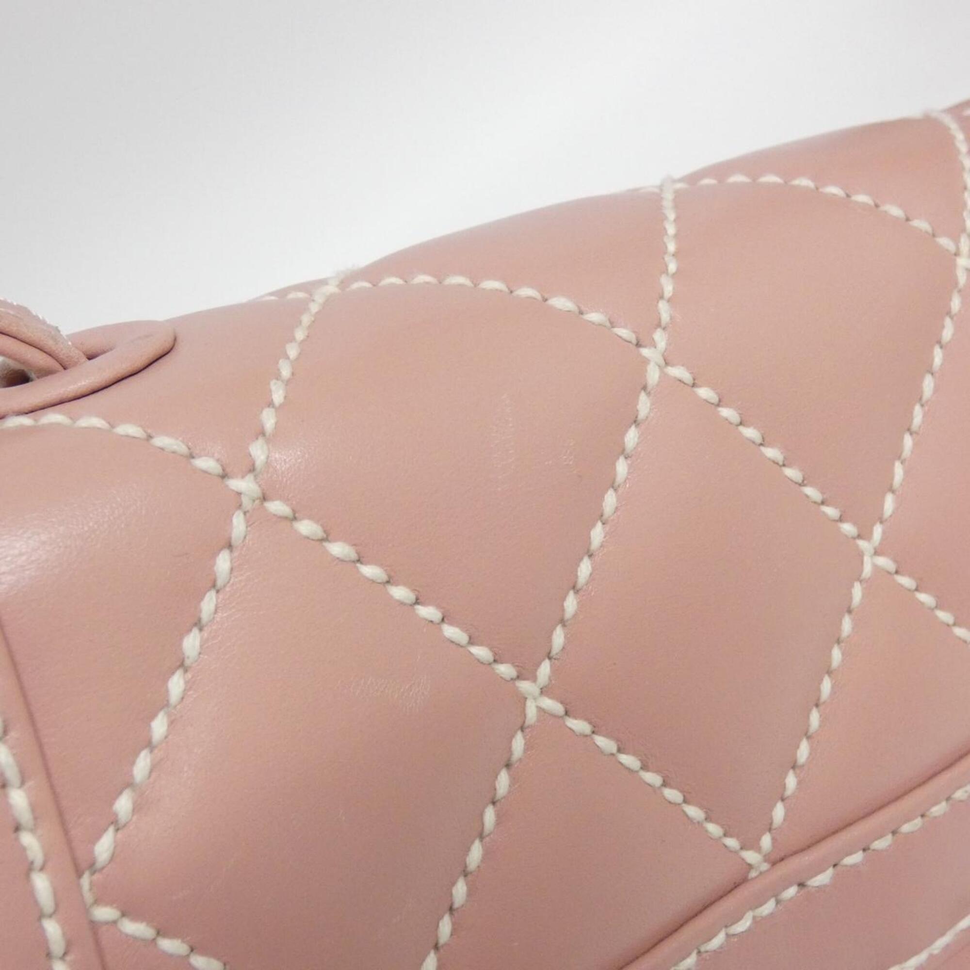 Chanel Wild Stitch Pink Leather Handbag (Pre-Owned)