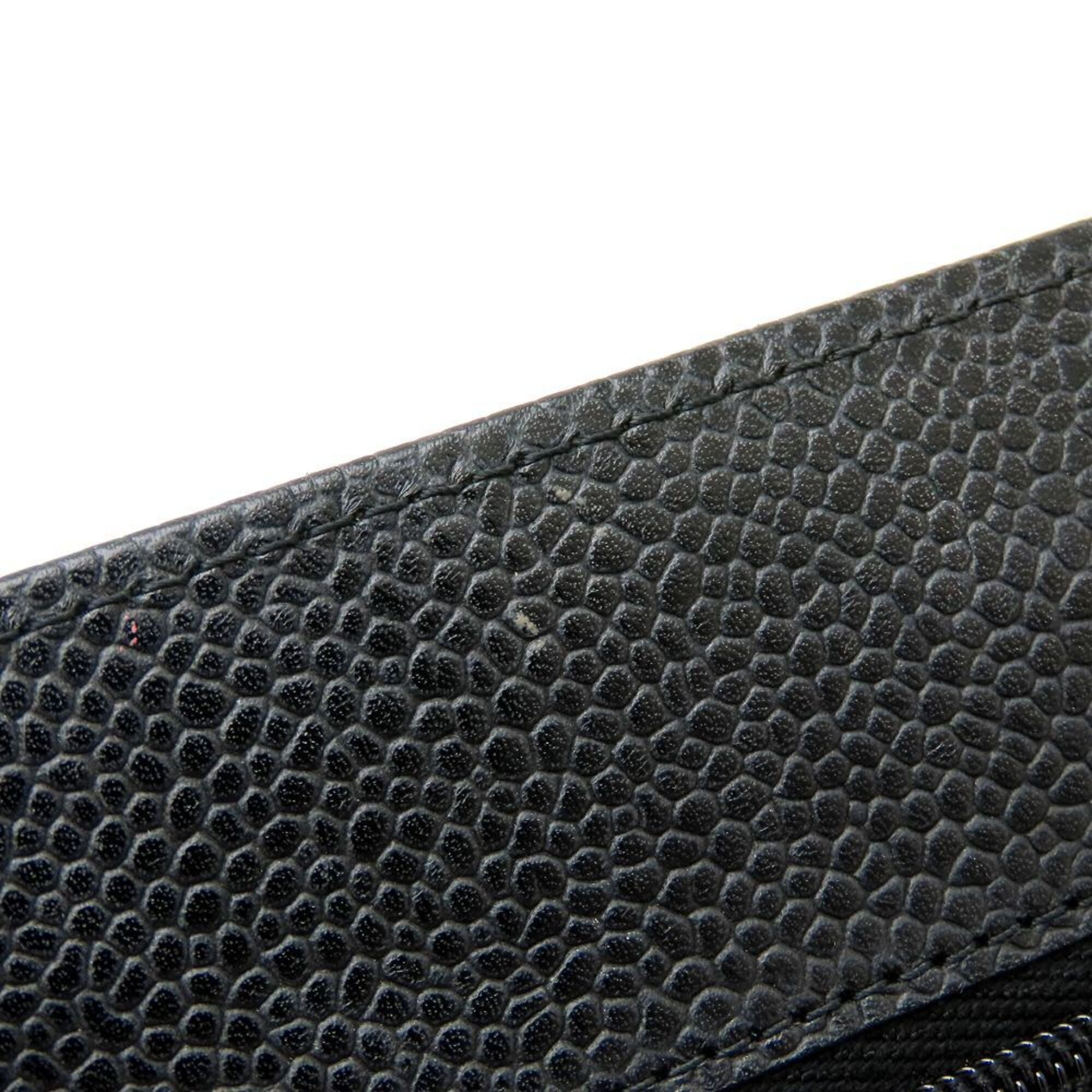 Chanel Black Grained Calfskin Chain/Shoulder Wallet (Pre-Owned)
