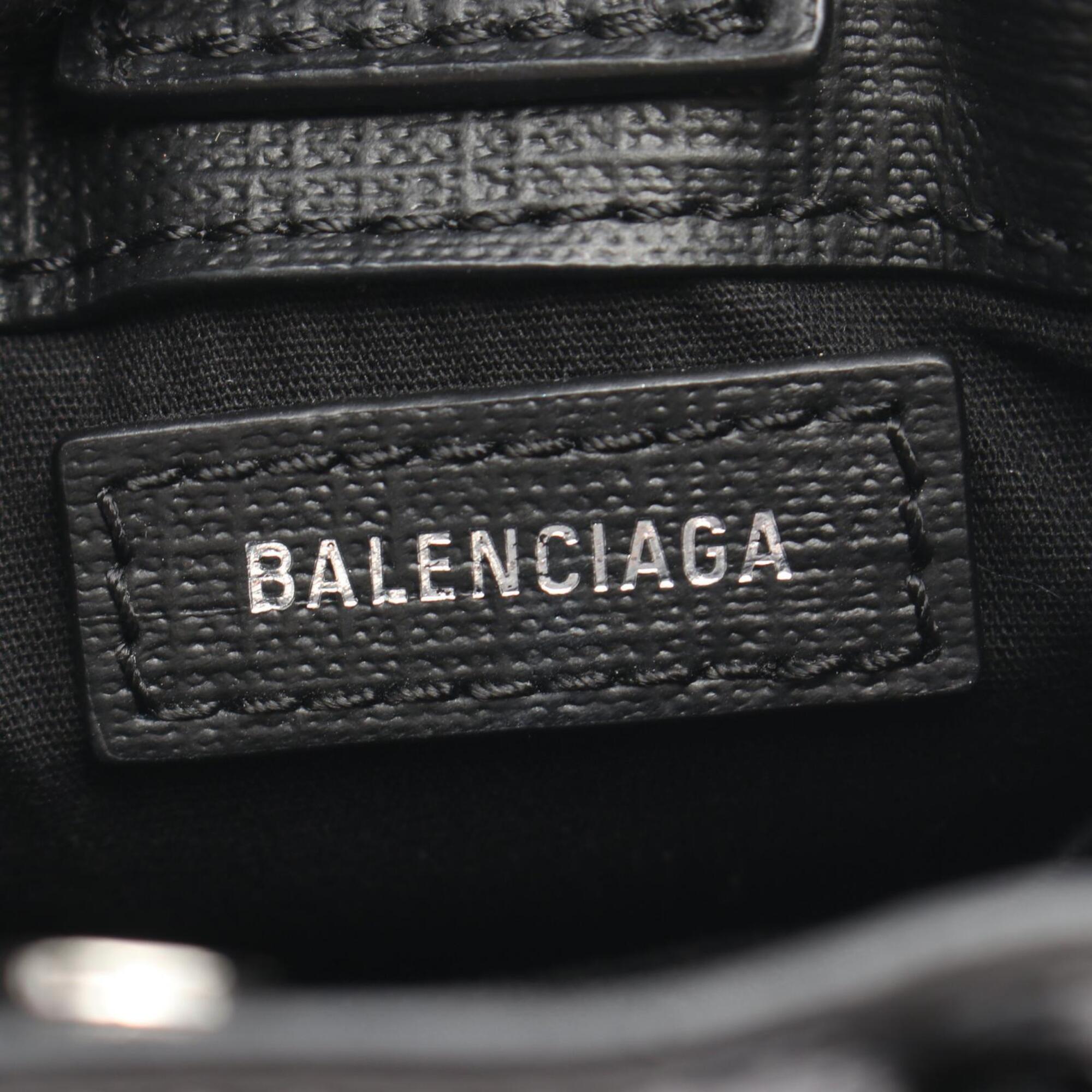 Balenciaga Black Leather Handbag Tote Bag (Pre-Owned)