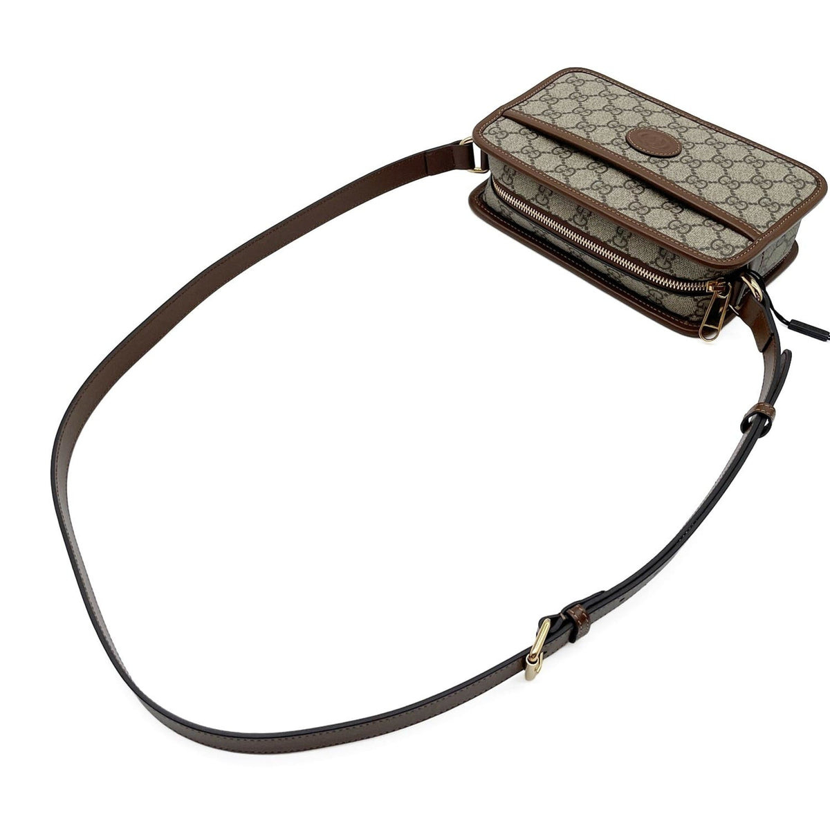 Gucci Brown Gray Pvc Leather Pochette Shoulder Bag (Pre-Owned)