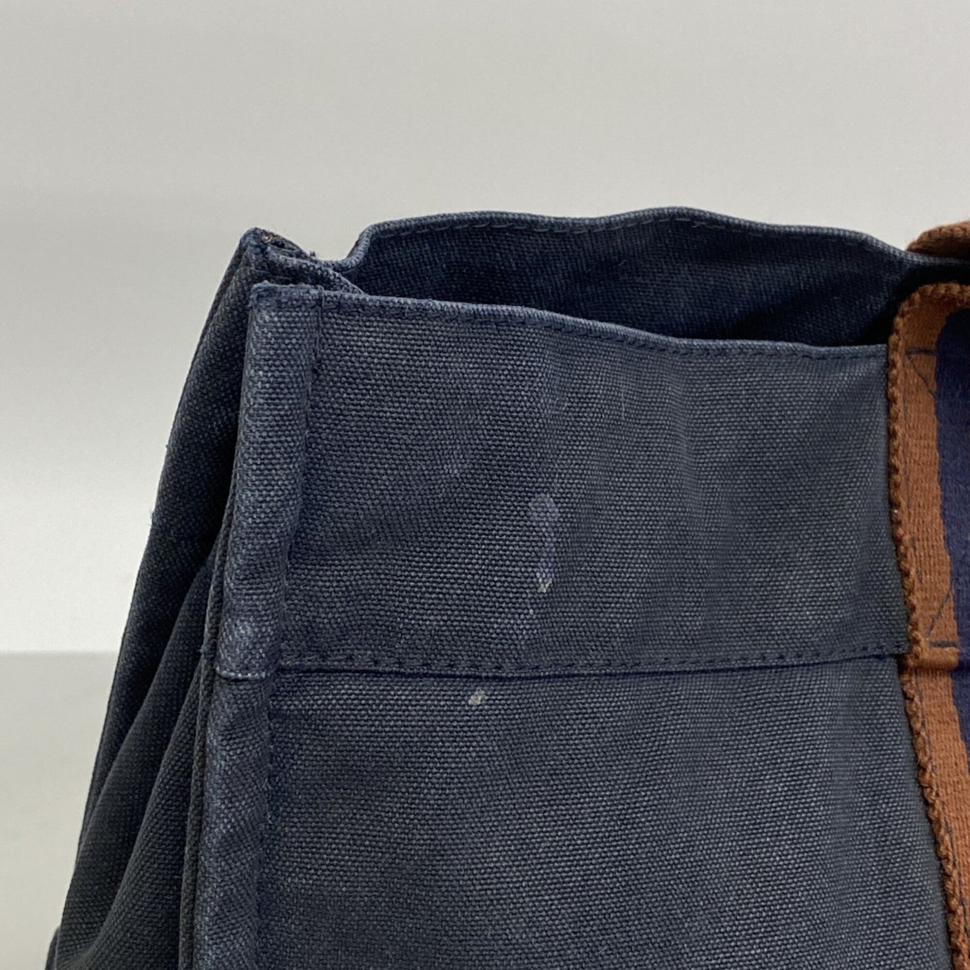 Hermes Navy Canvas Tote Bag (Pre-Owned)