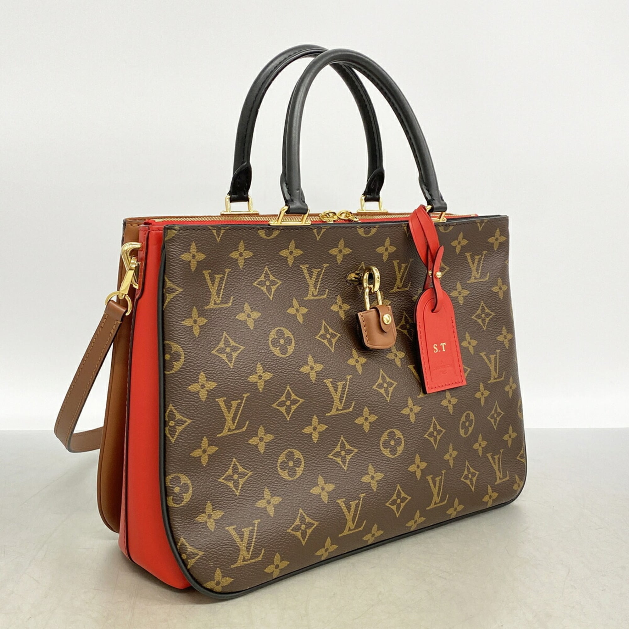 Louis Vuitton Brown Noir Red Color Handbag (Pre-Owned)