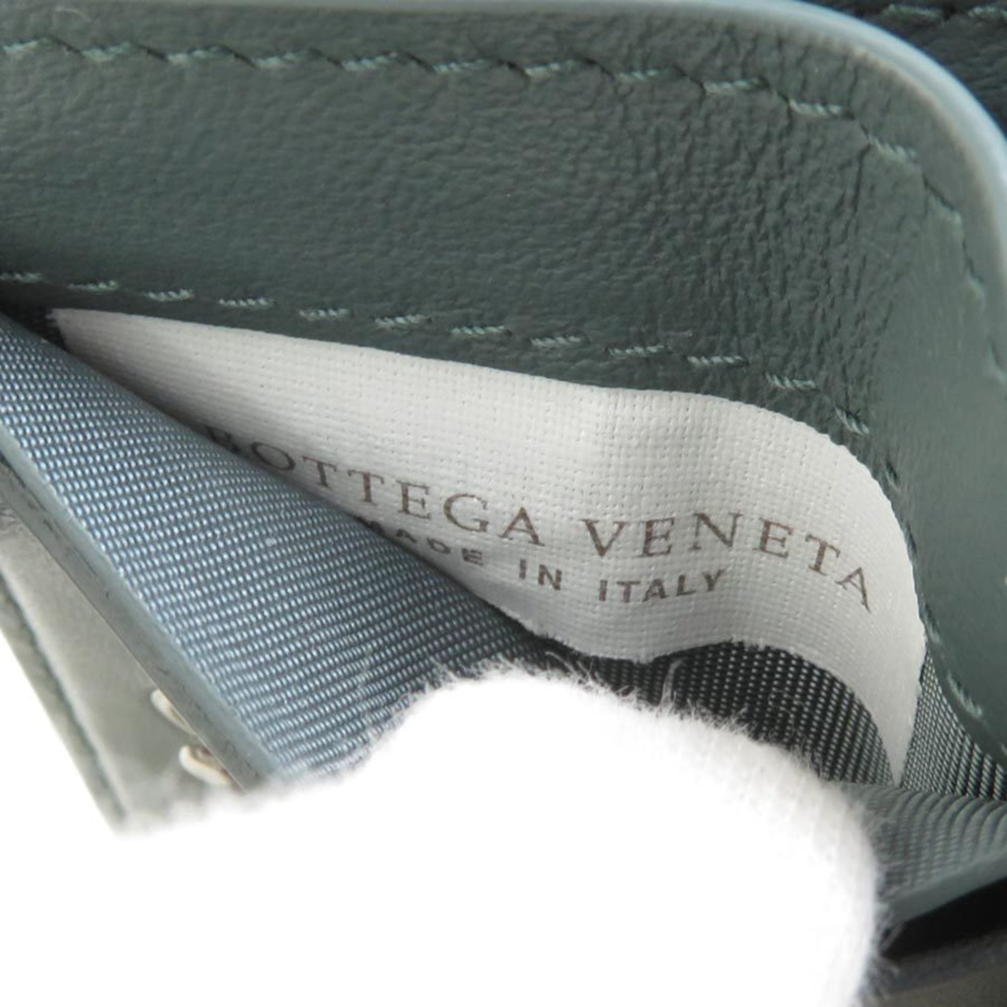 Bottega Veneta Gray Leather Wallet (Tri-Fold) (Pre-Owned)