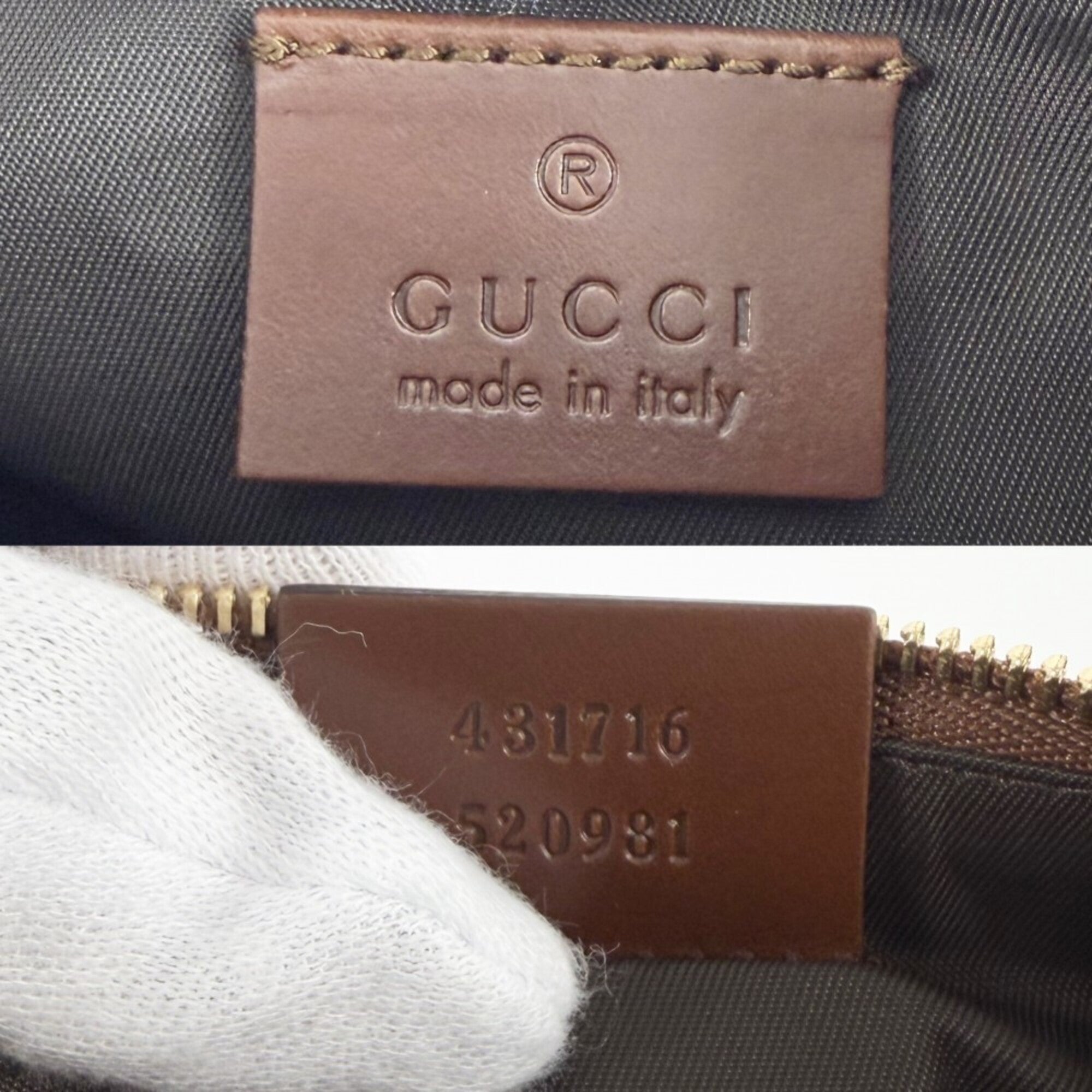 Gucci Beige Brown Gg Canvas Leather Handbag (Pre-Owned)