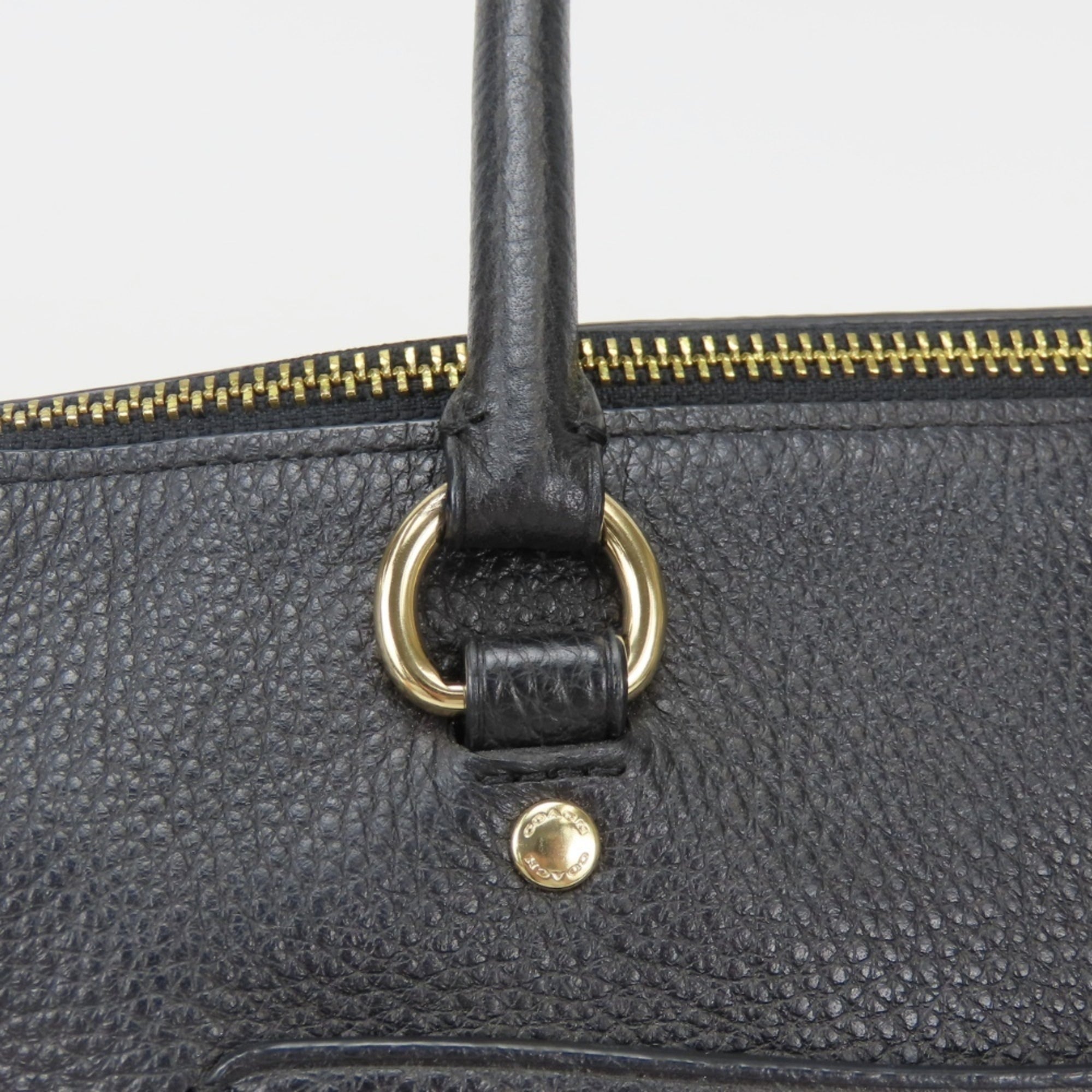Coach Black Leather Handbag Shoulder Bag (Pre-Owned)