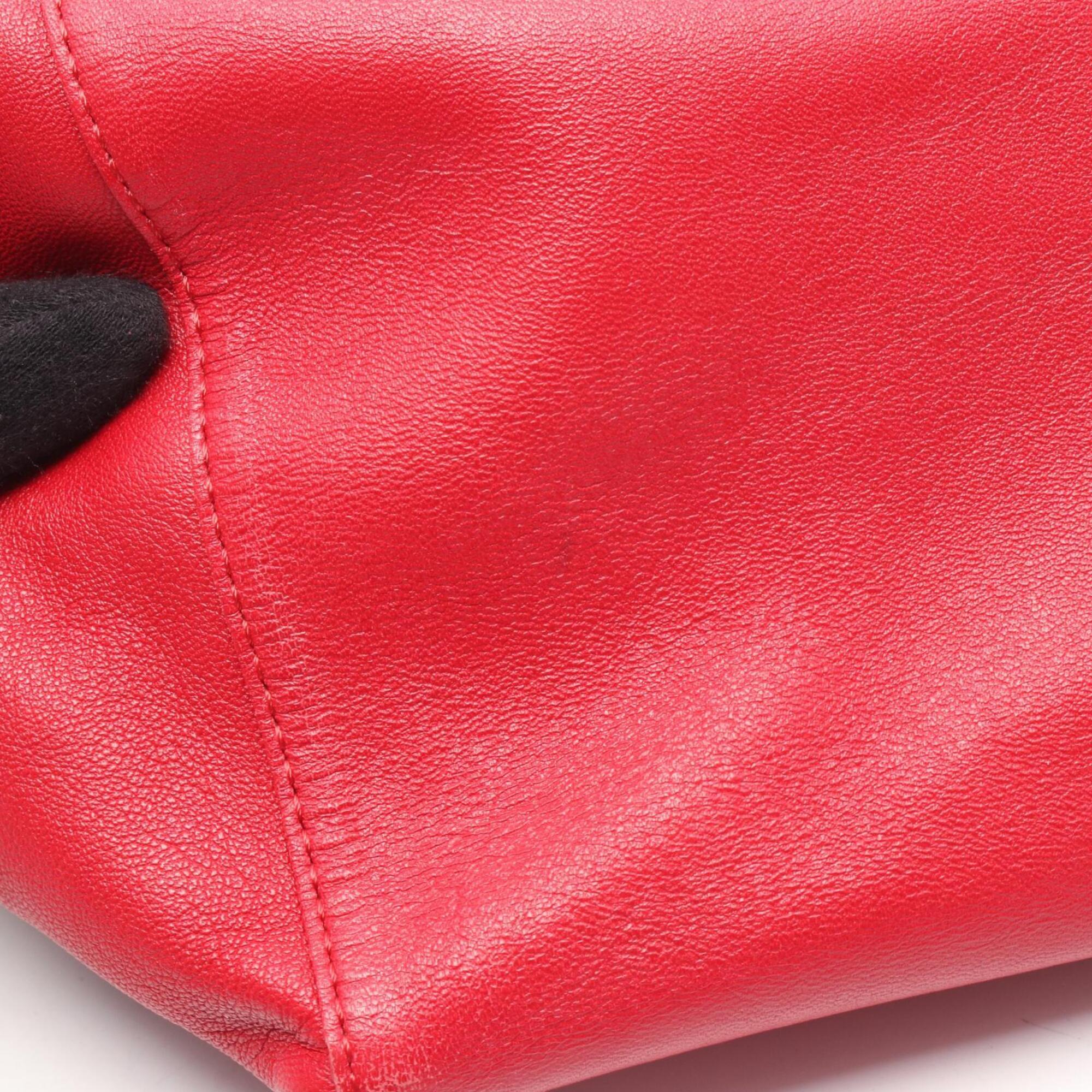 Celine Orange Red Color Leather Handbag Tote Bag (Pre-Owned)