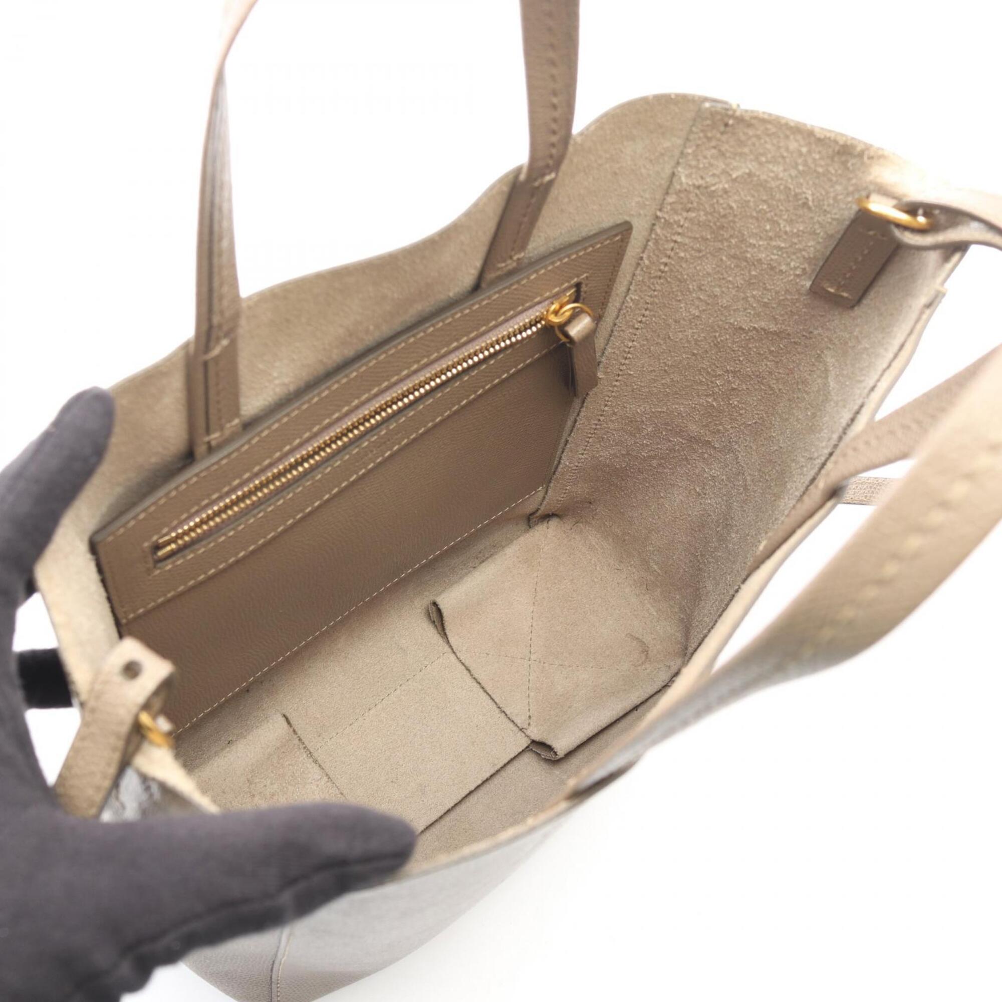 Celine Beige Leather Handbag Tote Bag (Pre-Owned)