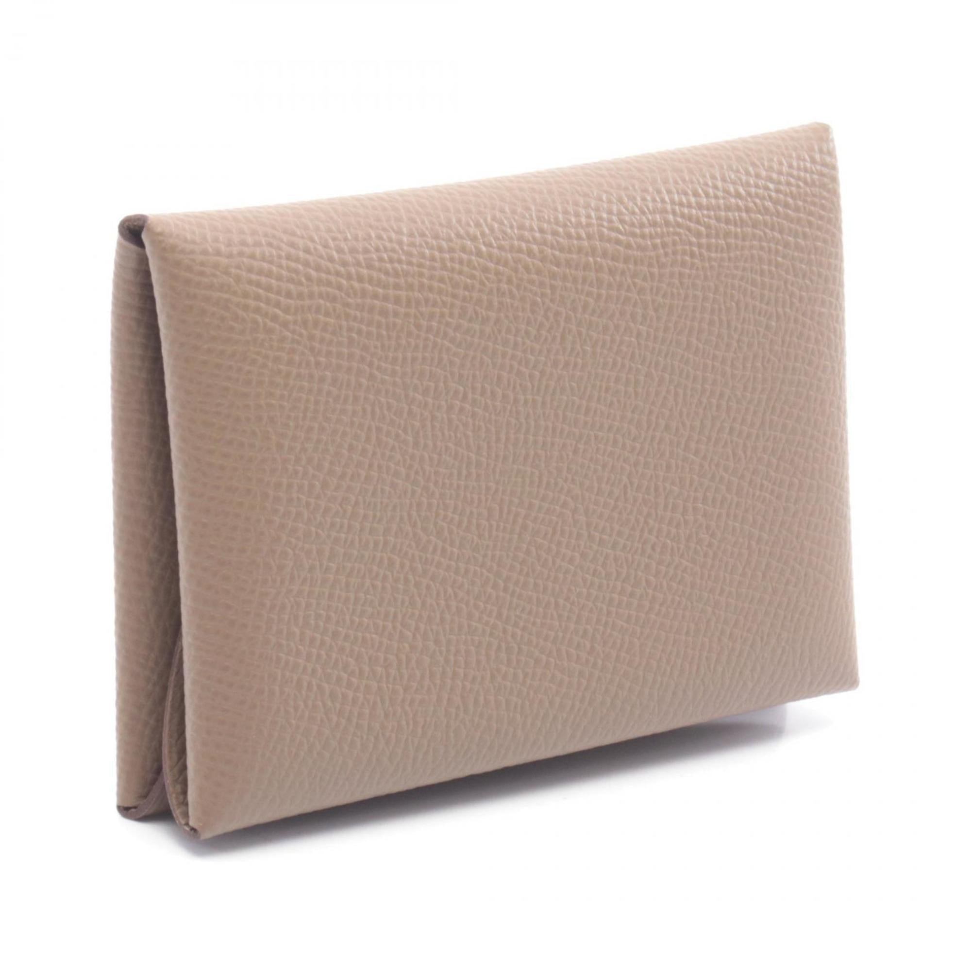 Hermes Gray Epsom Leather Coin Purse/Coin Case (Pre-Owned)