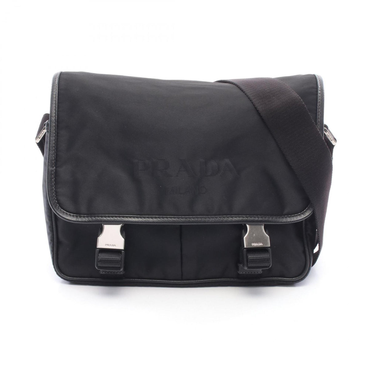 Prada Black Tessuto Saffiano Handbag Shoulder Bag (Pre-Owned)