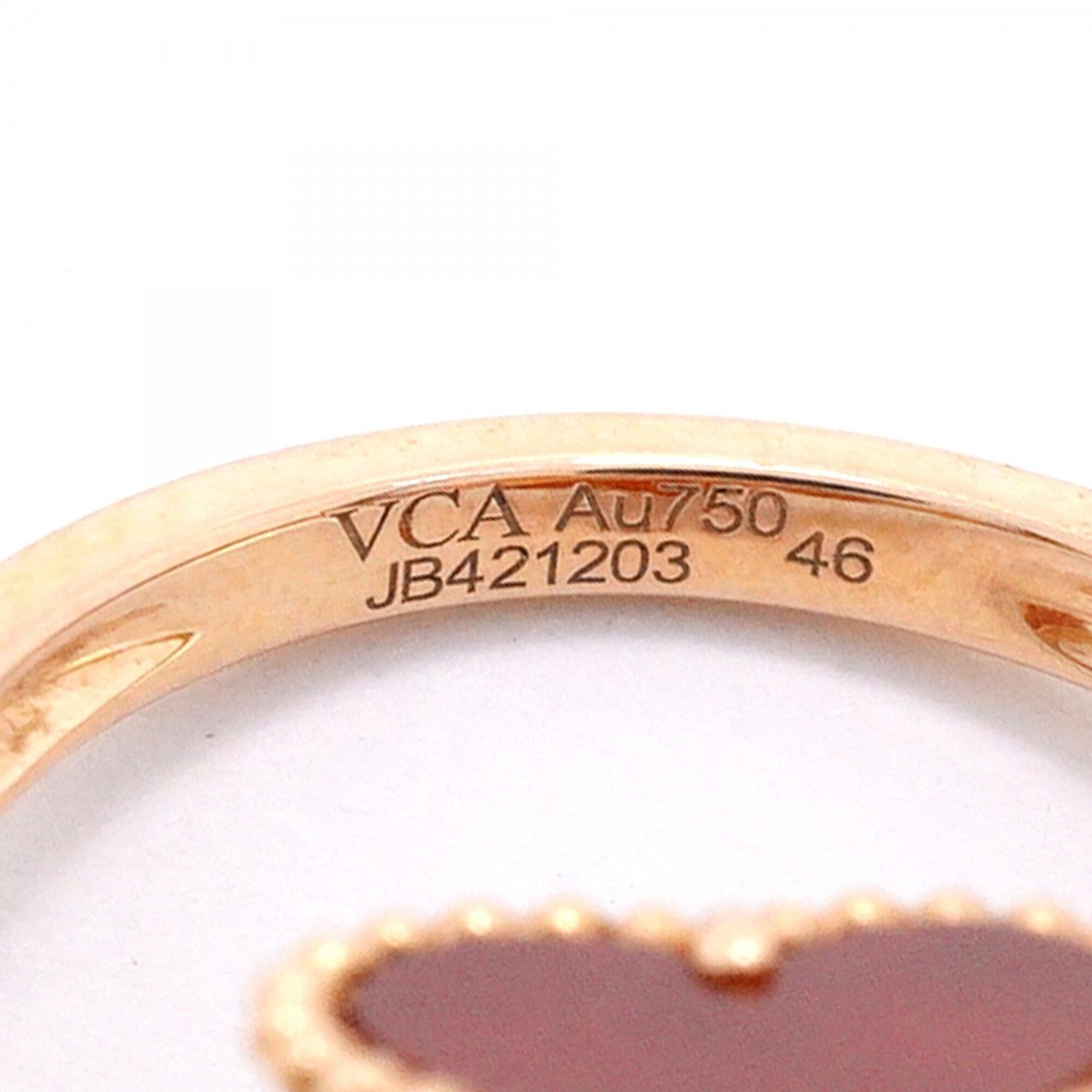 Van Cleef & Arpels Red Color Pink Gold (18K) Band Ring (Pre-Owned)