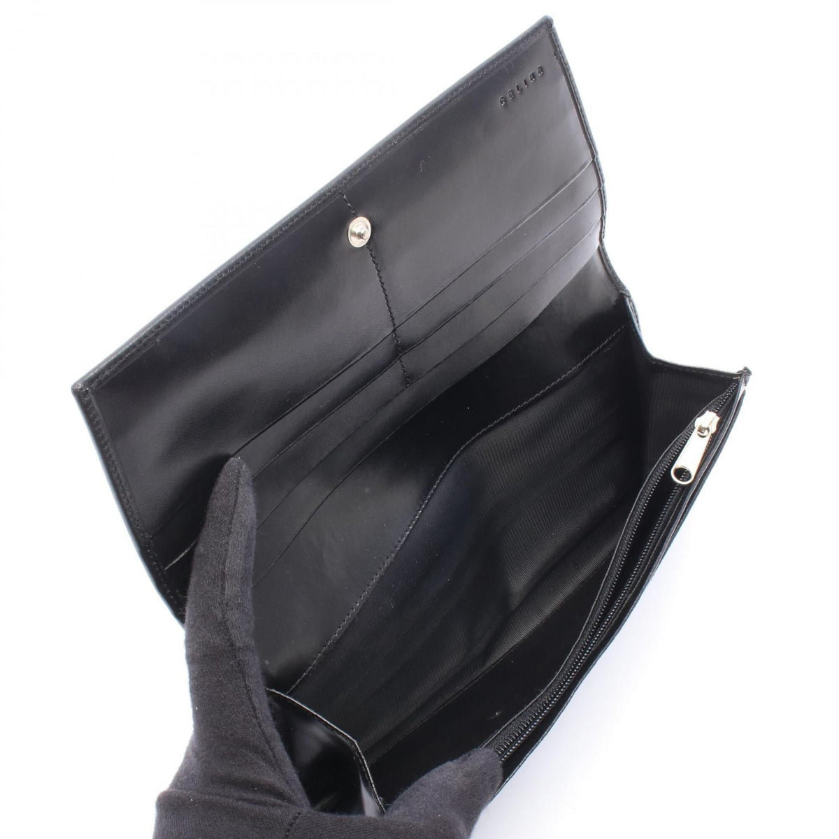 Celine Black Leather Long Wallet (Bi-Fold) (Pre-Owned)