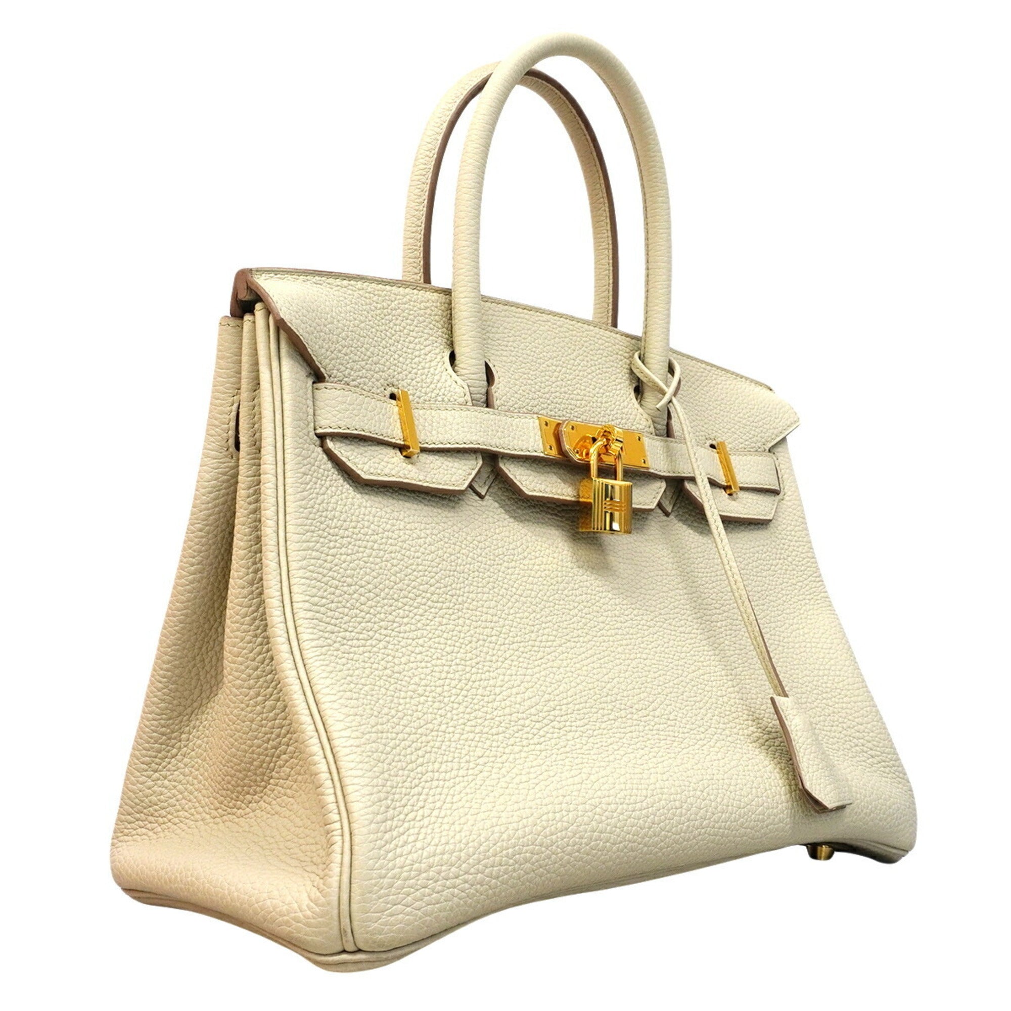 Hermes Gray Taurillon Clemence Leather Handbag (Pre-Owned)