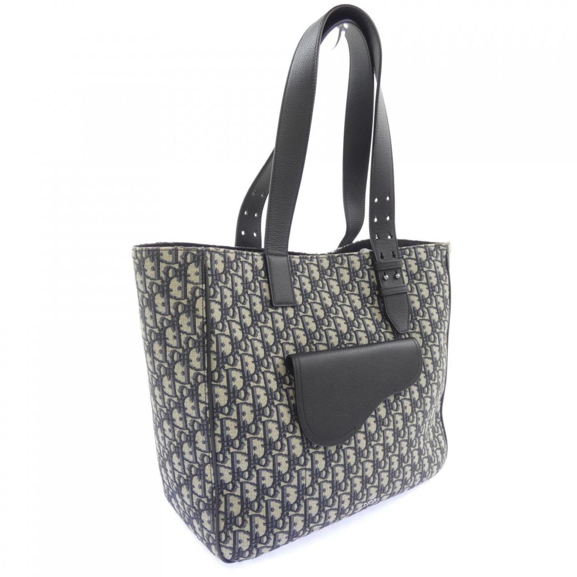 Christian Dior Beige Navy Handbag (Pre-Owned)