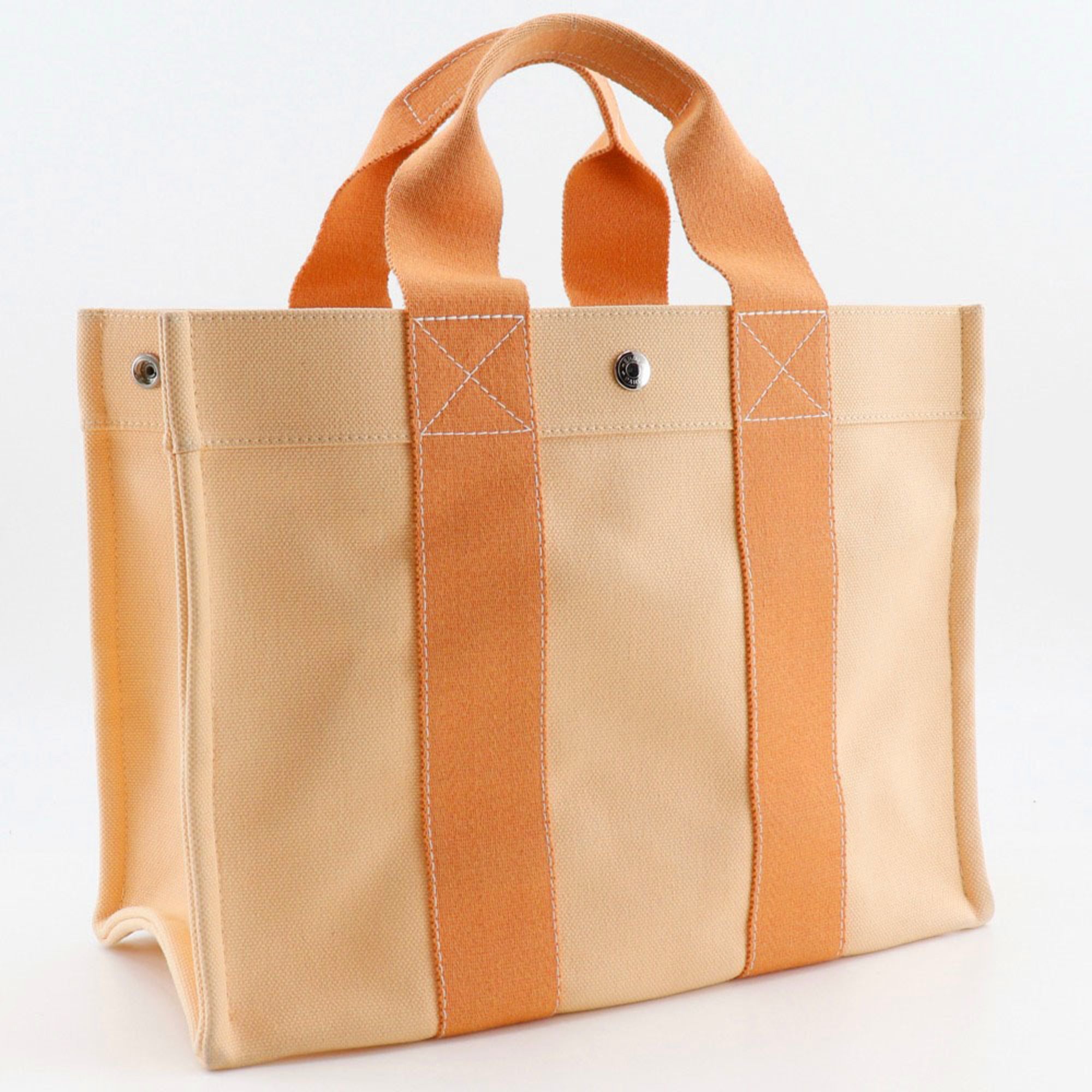 Hermes Orange Canvas Handbag (Pre-Owned)