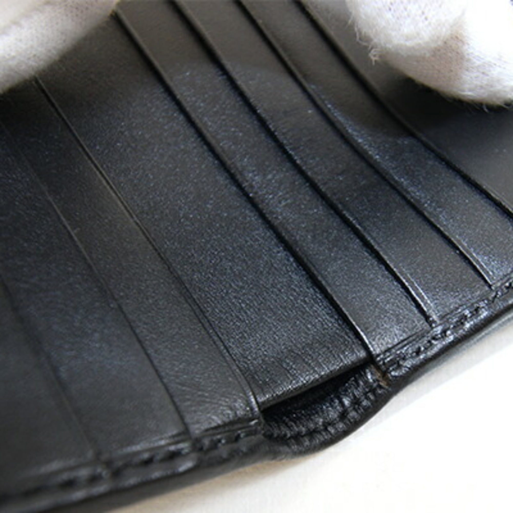 Fendi Black Canvas Leather Card Wallet (Pre-Owned)