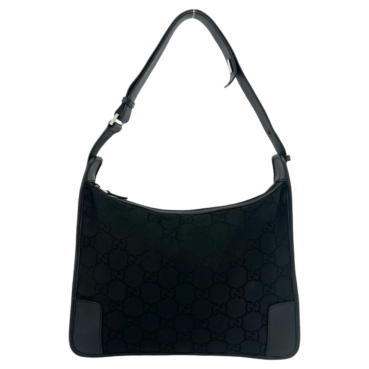 Gucci Black Canvas Leather Handbag Shoulder Bag Tote Bag (Pre-Owned)
