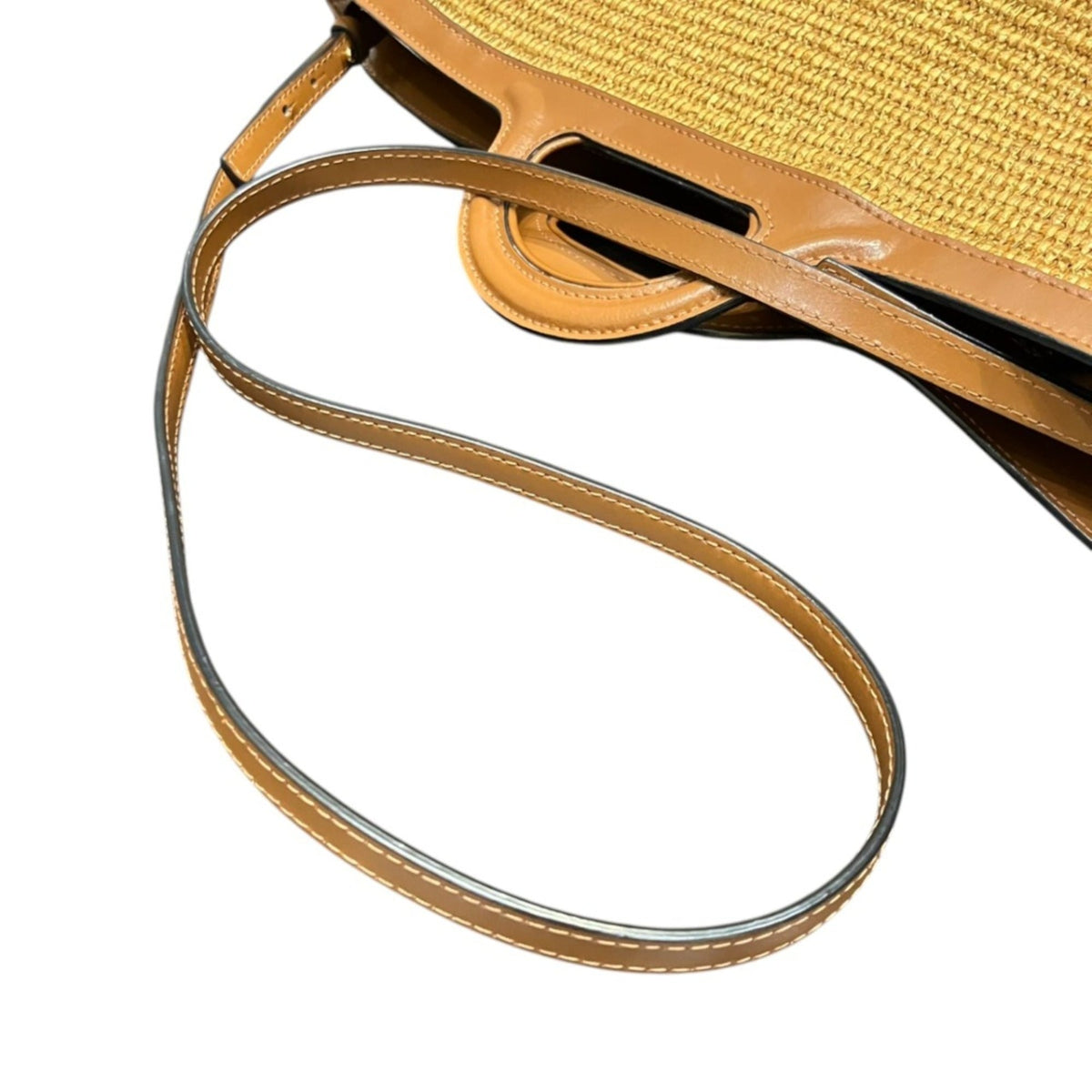 Marni Brown Hemp Linen Leather Basket Handbag (Pre-Owned)