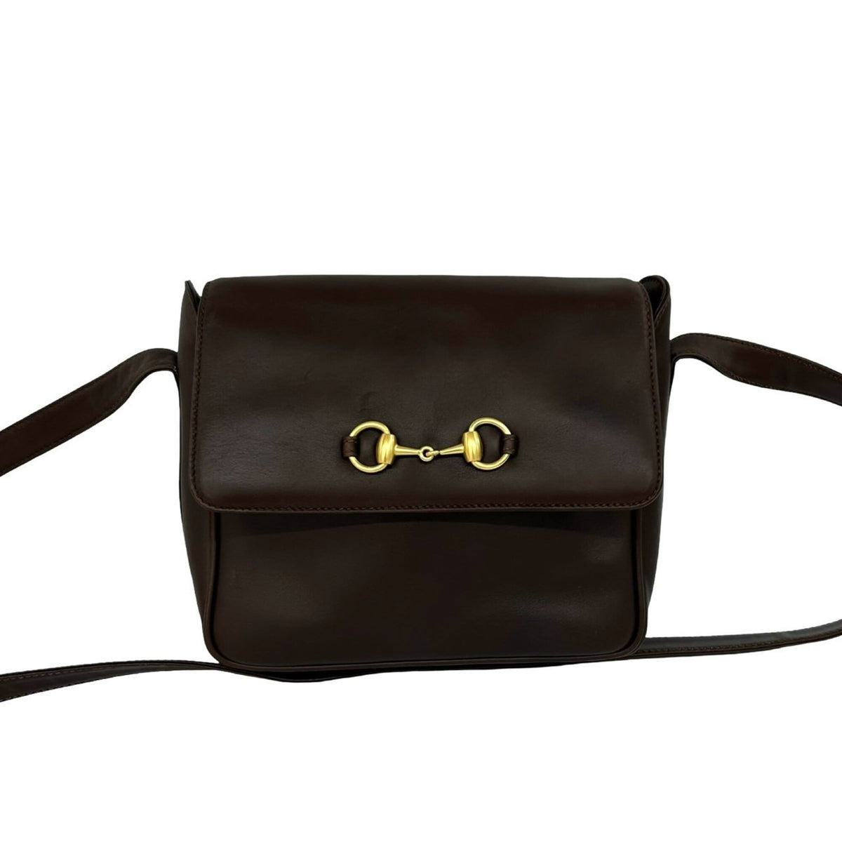 Gucci Brown Leather Pochette Shoulder Bag (Pre-Owned)