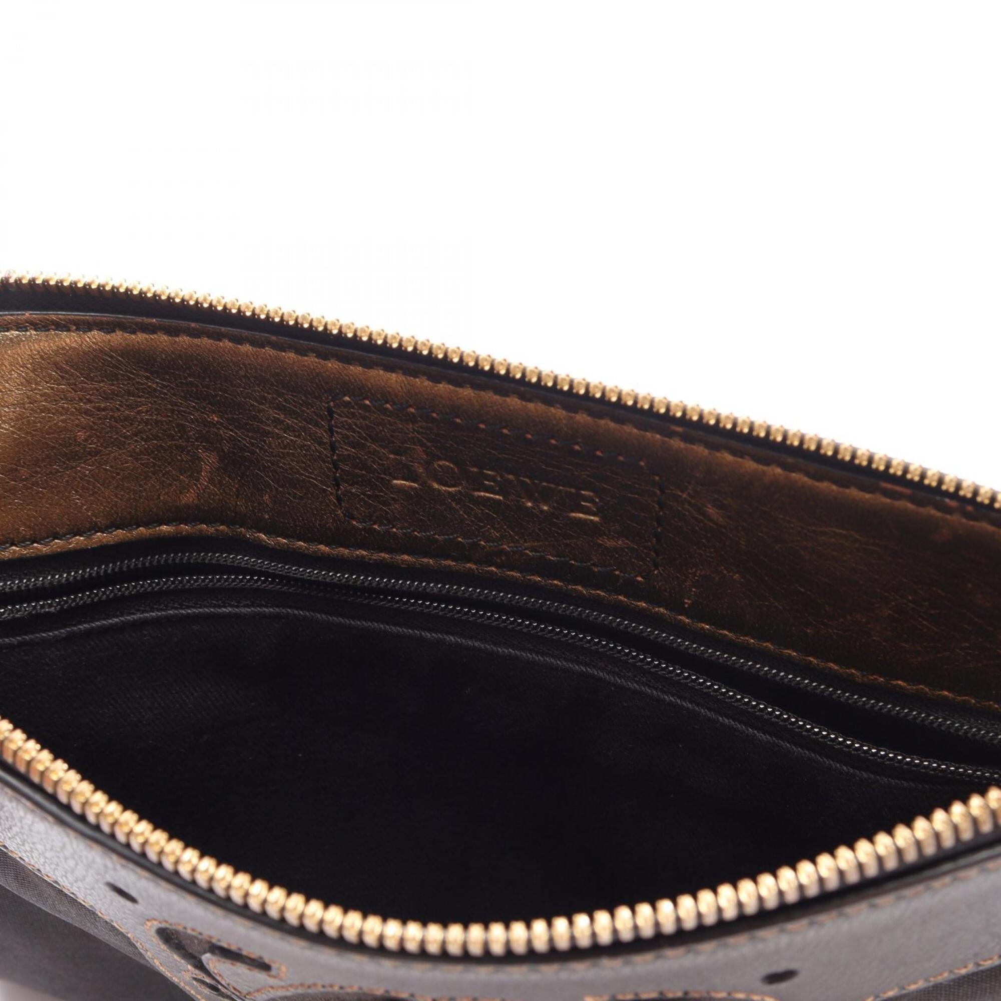 Loewe Black Nylon Leather Handbag Shoulder Bag (Pre-Owned)