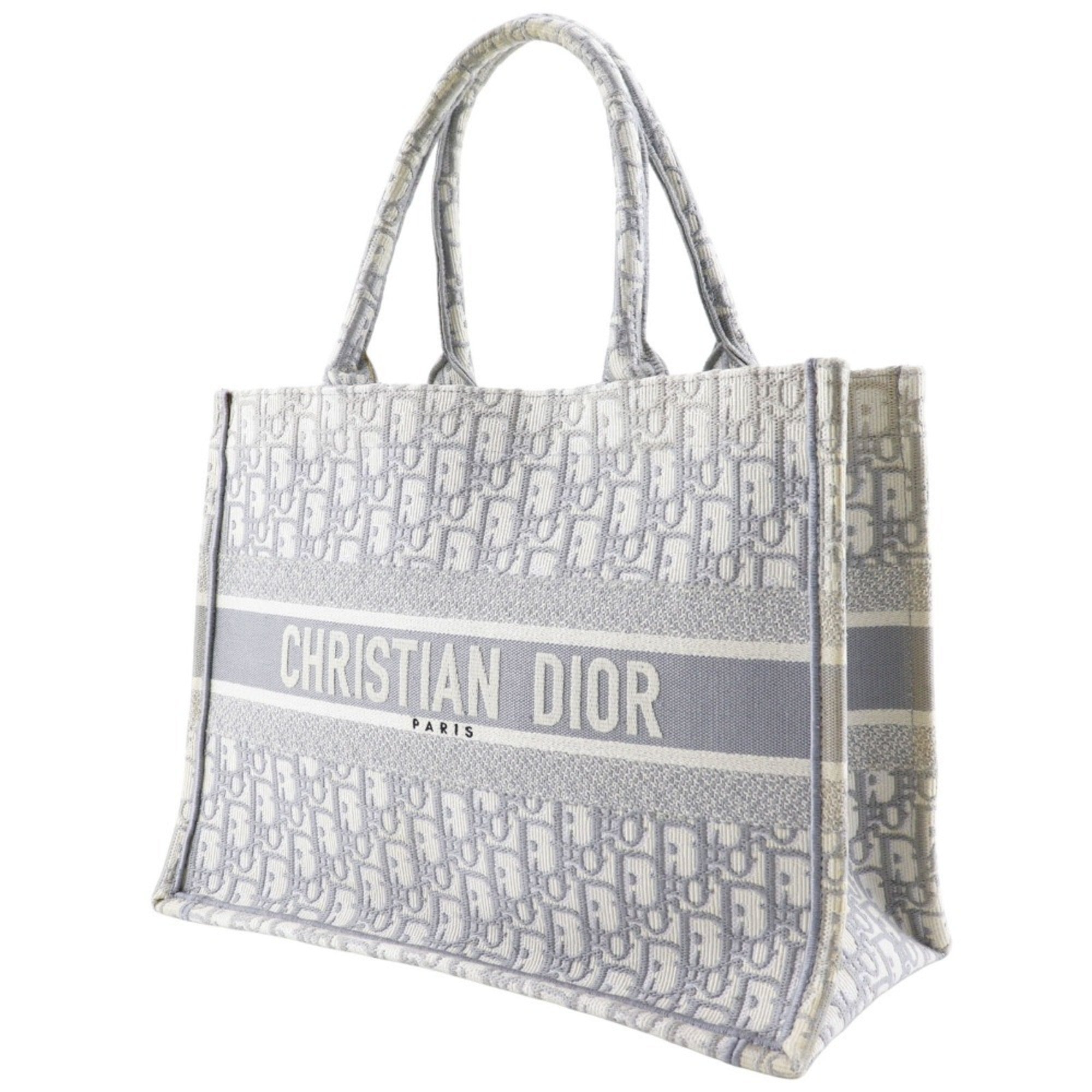 Christian Dior Light Gray Cotton Tote Bag (Pre-Owned)